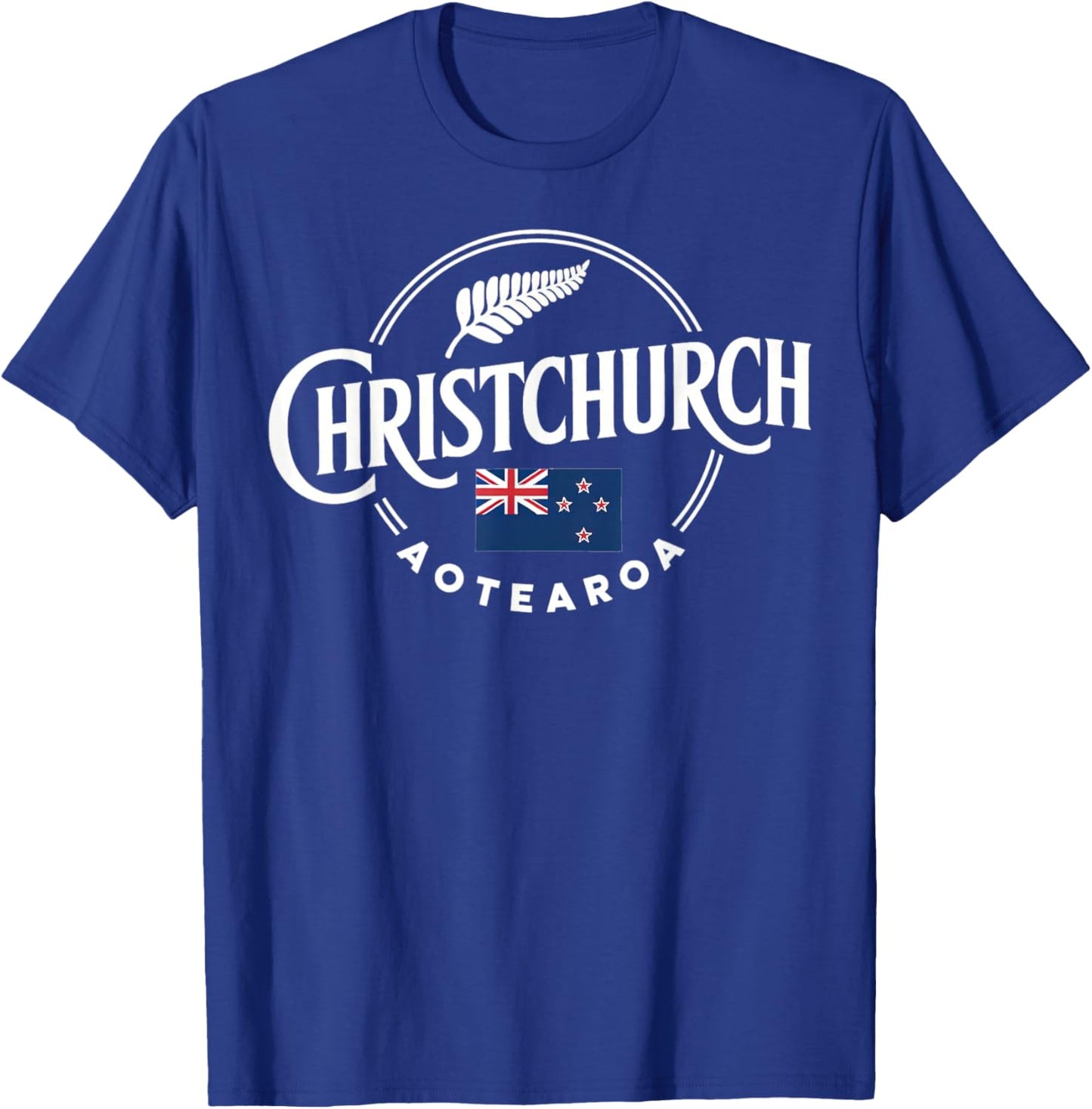 Christchurch Aotearoa City New Zealand Flag T-Shirt - T-Shirt | Royal