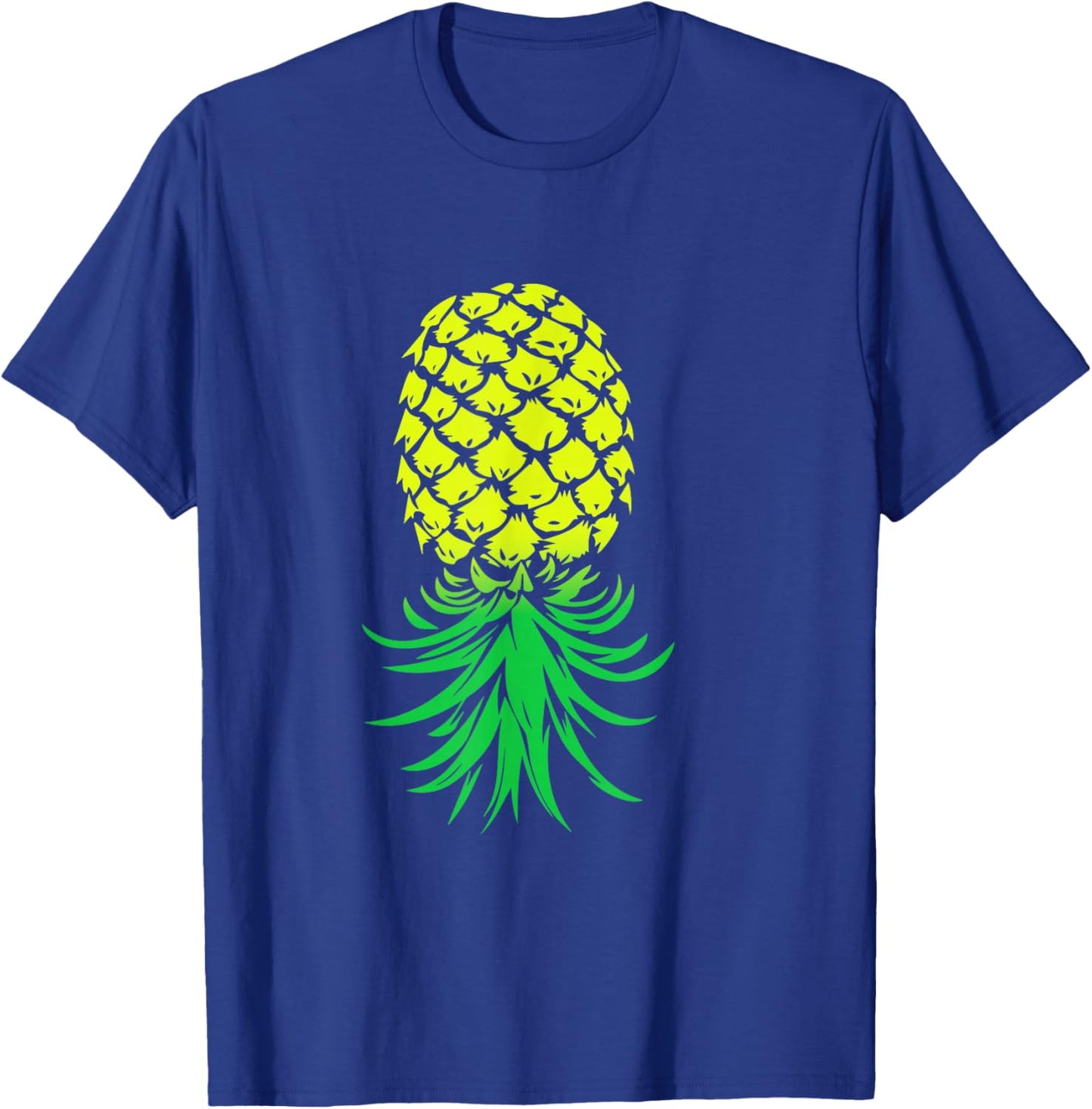 Funny Retro Inverted Pineapple Upside Down Pineapple - Black, Small, -Adults, Short Sleeve, , Casual, Pineapple Theme T-Shirt - T-Shirt | Royal