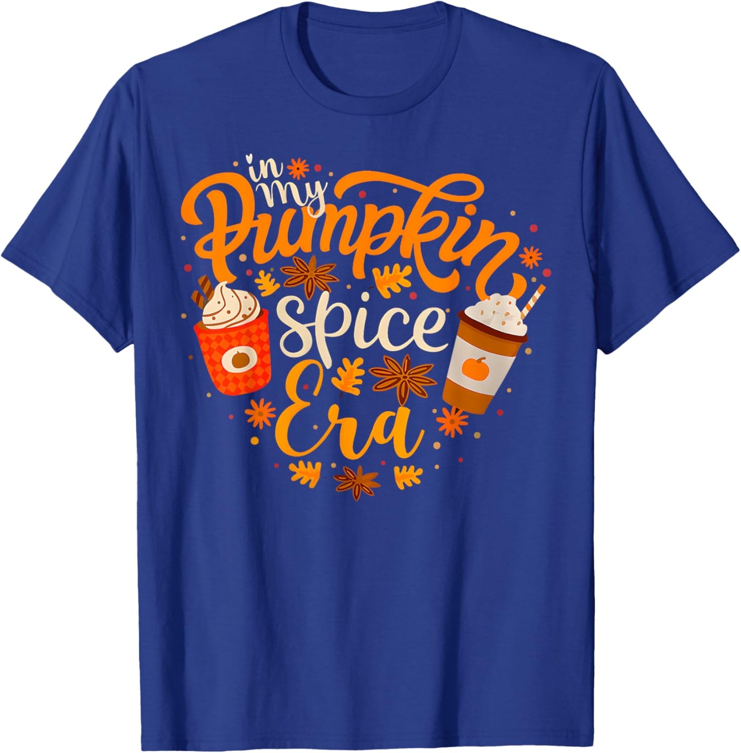 In My Pumpkin Spice Era Funny Retro Fall Vibes Thanksgiving T-Shirt - T-Shirt | Royal