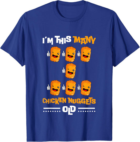 Kids I'm This Many Chicken Nuggets Old - 7th Birthday 7 Years Old T-Shirt - T-Shirt | Royal