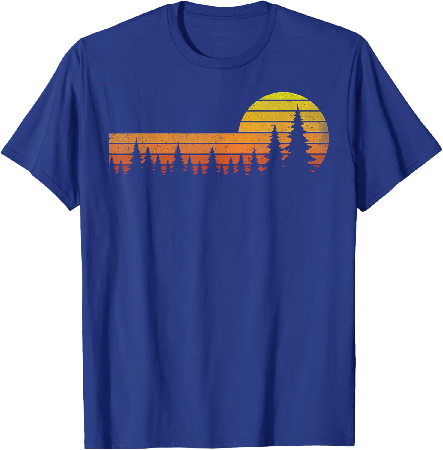 Trees Wildlife Nature Vintage Forest Sunset Man Woman Kids T-Shirt - T-Shirt | Royal