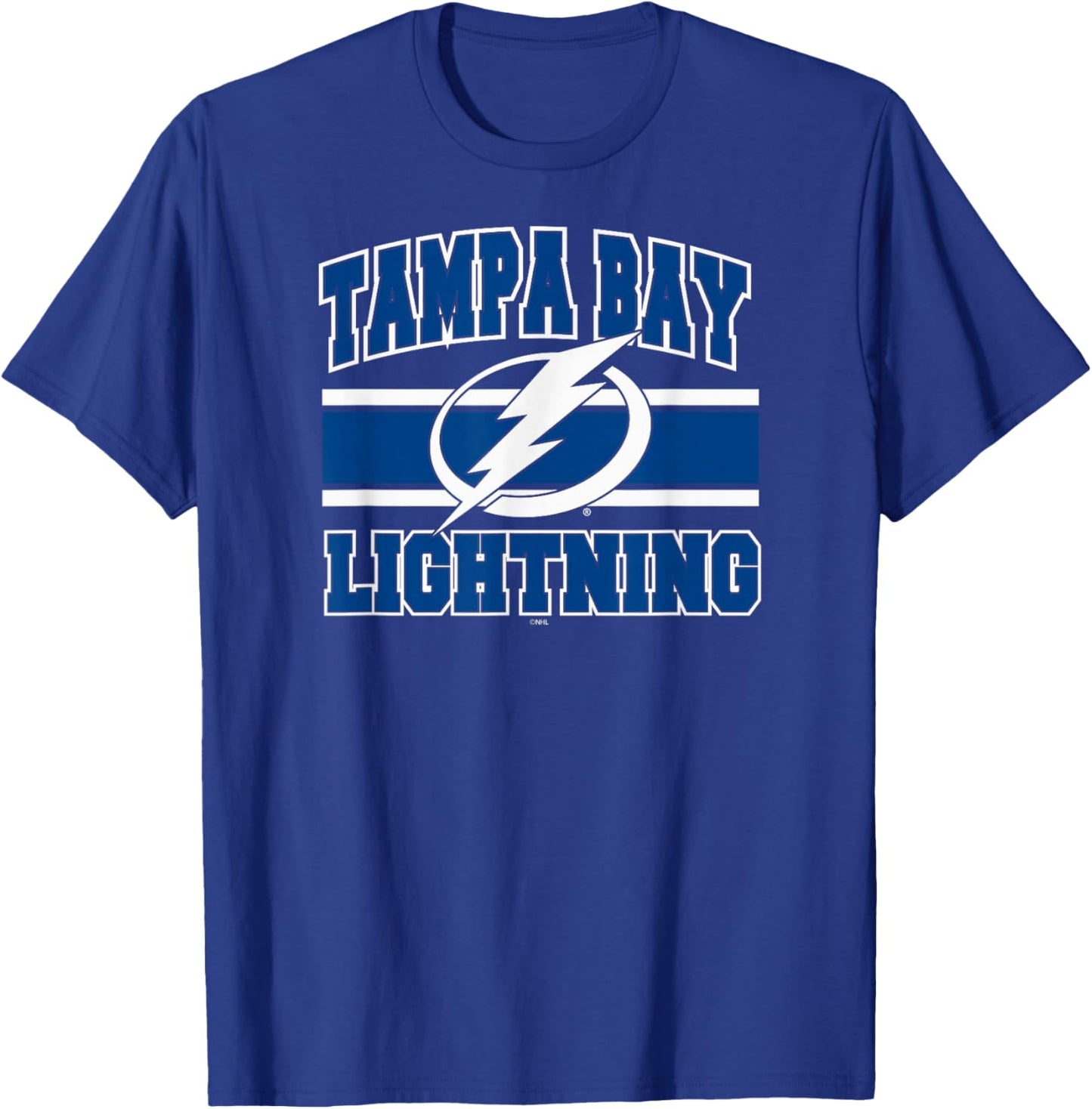 Tampa Bay Lightning Stripe Black Officially Licensed T-Shirt - T-Shirt | Royal