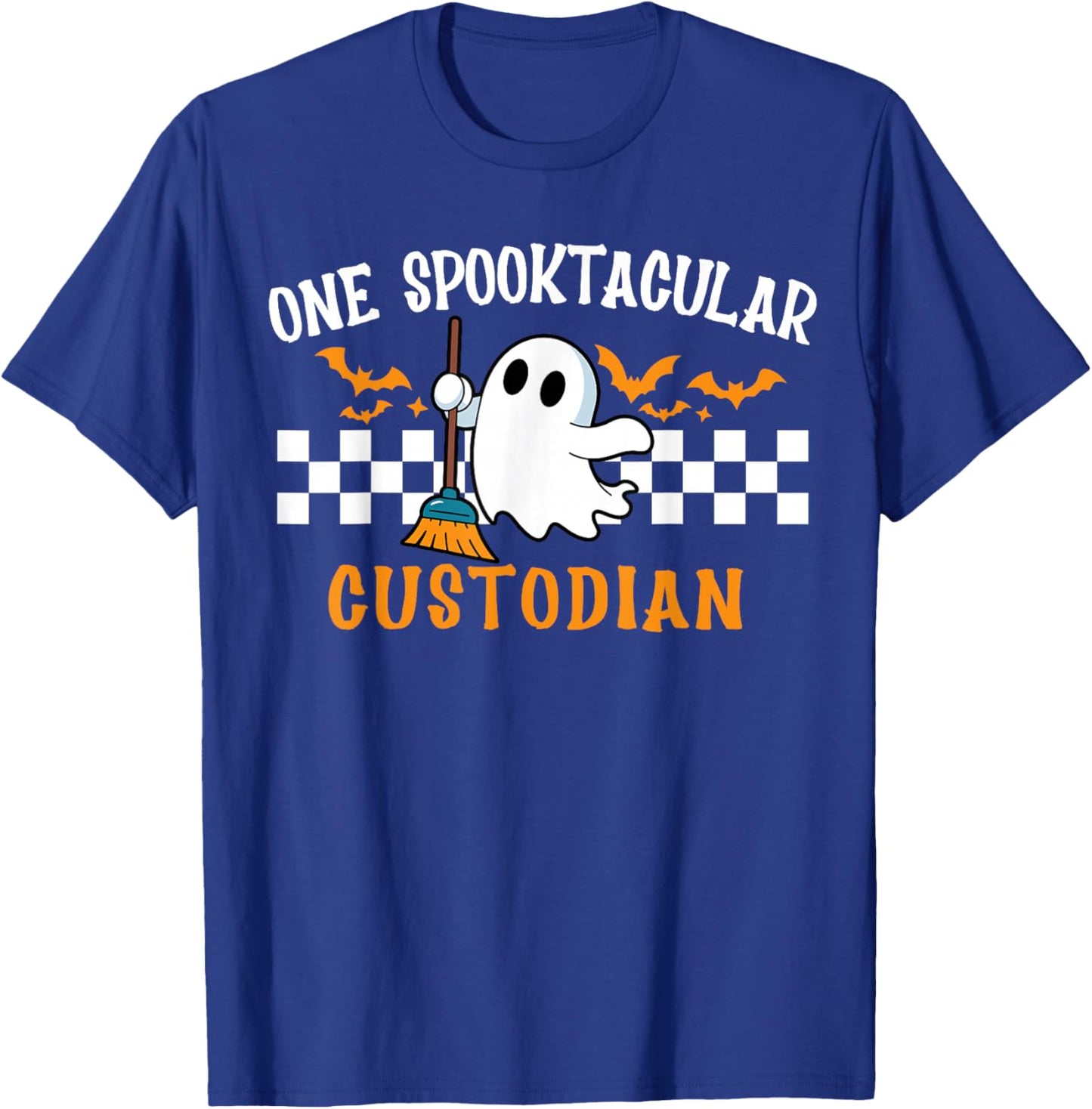 Spooktacular Custodian School Janitor Custodian Halloween T-Shirt - T-Shirt | Royal