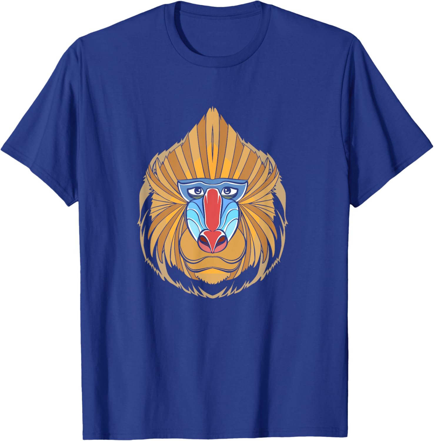 Baboon Face Halloween Scary Baboon Monkey T-Shirt - T-Shirt | Royal