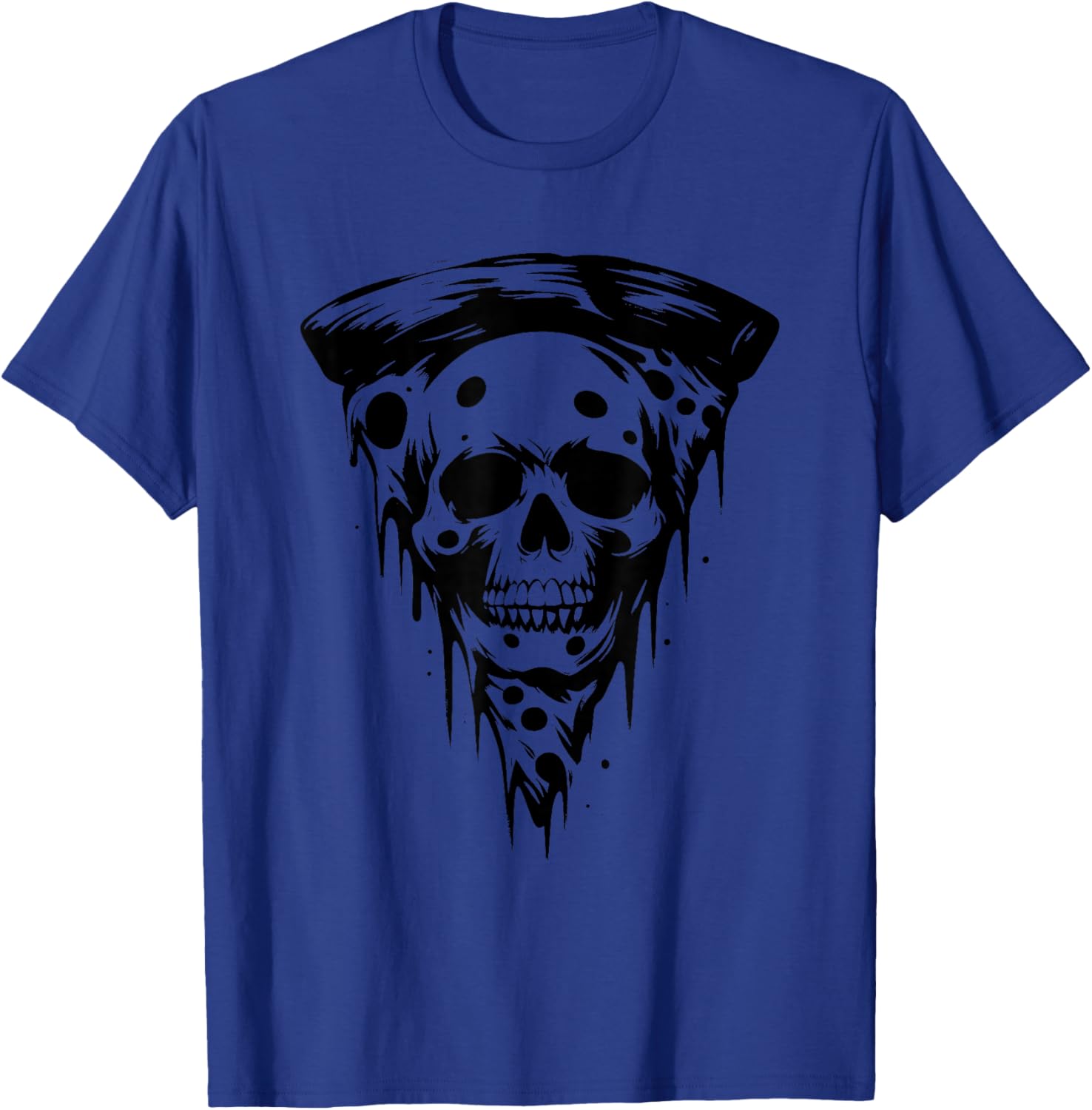 Pizza Skull - Creepy Skeleton Pizza Halloween Lover T-Shirt - T-Shirt | Royal
