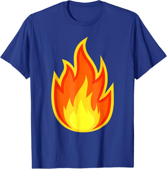 Fire Flame Shirt Adult Kids Men Women Fire Flame Costume T-Shirt - T-Shirt | Royal