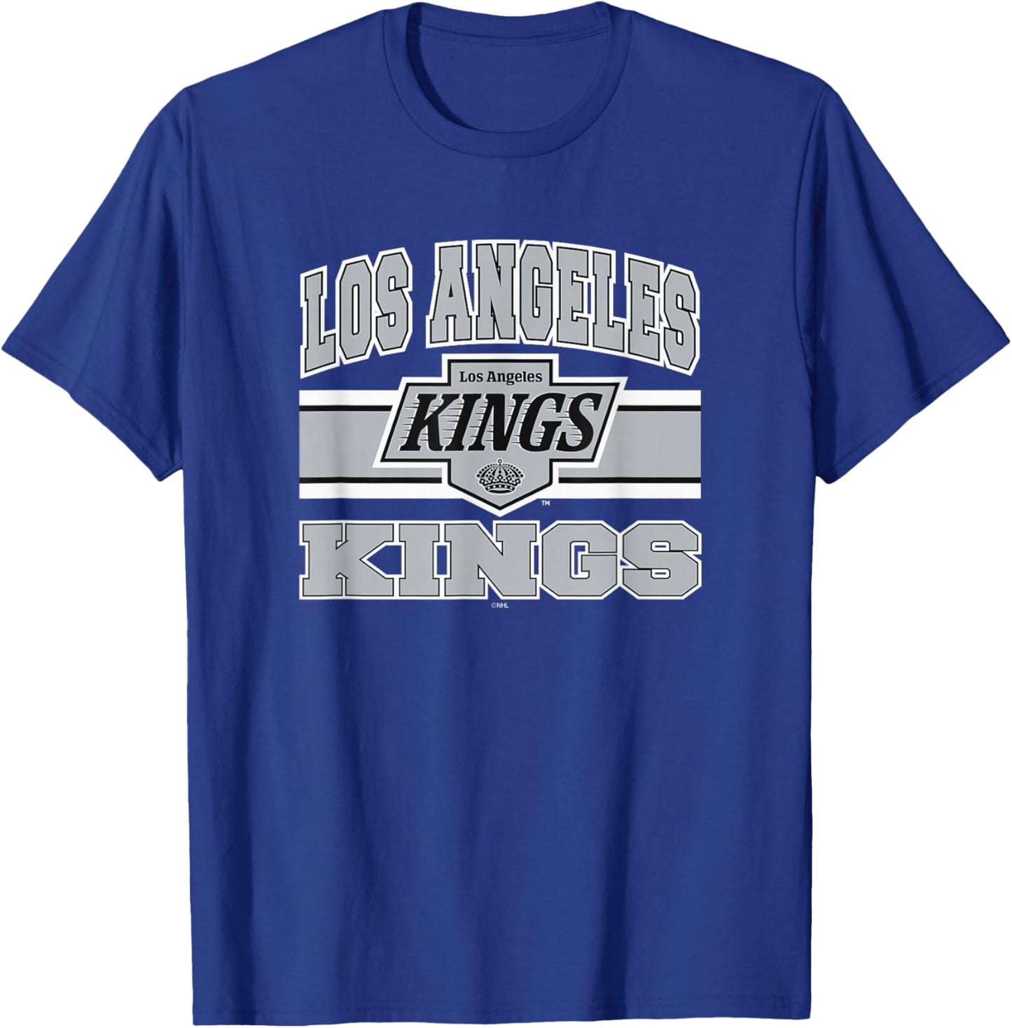 Los Angeles Kings Stripe Dark Heather Officially Licensed T-Shirt - T-Shirt | Royal