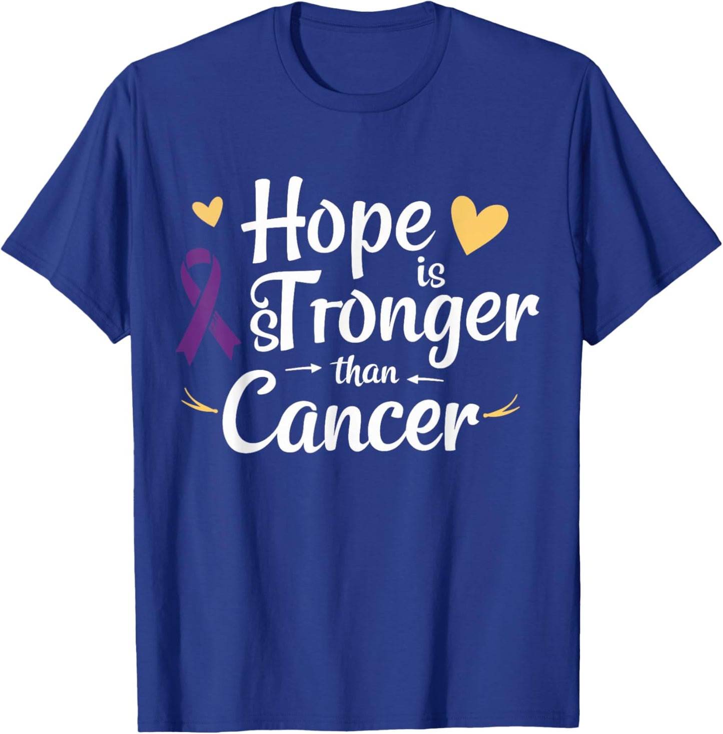 Hope is Stronger Than Cancer Inspirational Awareness T-Shirt - T-Shirt | Royal
