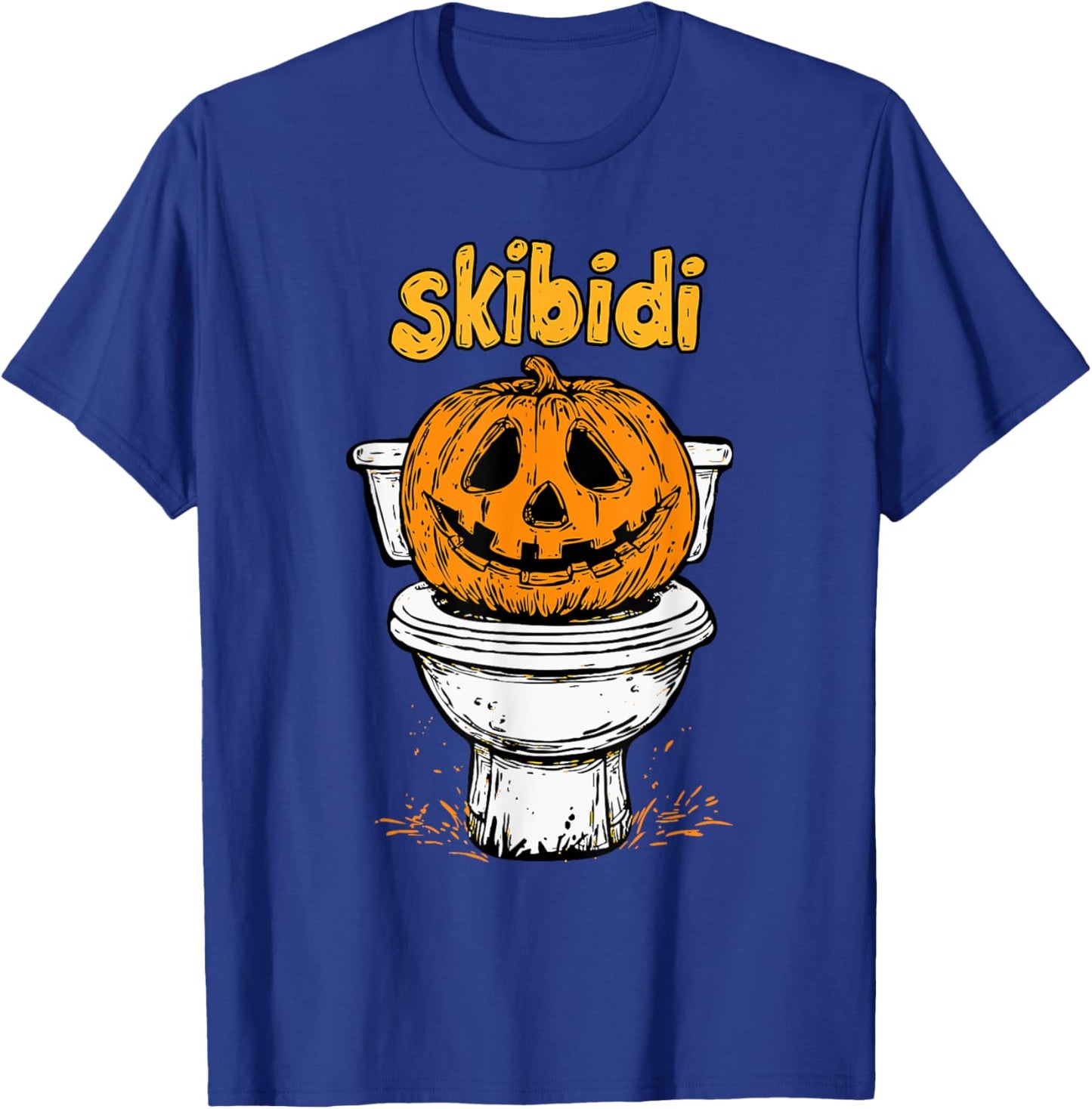 Skibidi Pumpkin Funny Halloween Toilet Kids Fun Crazy Slang T-Shirt - T-Shirt | Royal