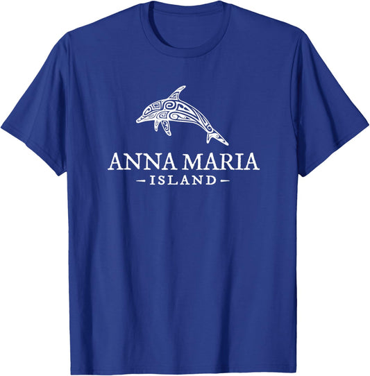 Anna Maria Island Florida Dolphin Vacation Souvenir T-Shirt - T-Shirt | Royal