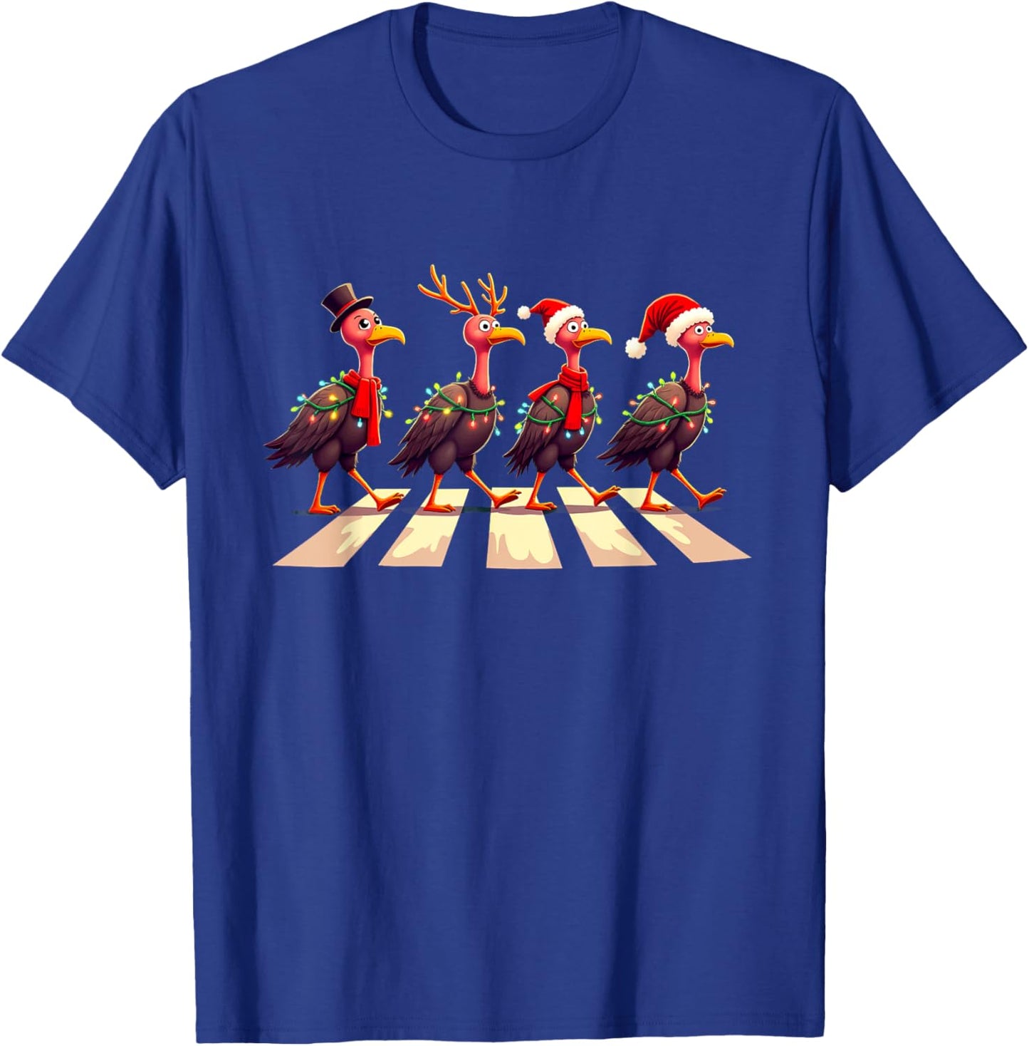 Turkey Vulture Crossing Road Xmas T-Shirt - T-Shirt | Royal