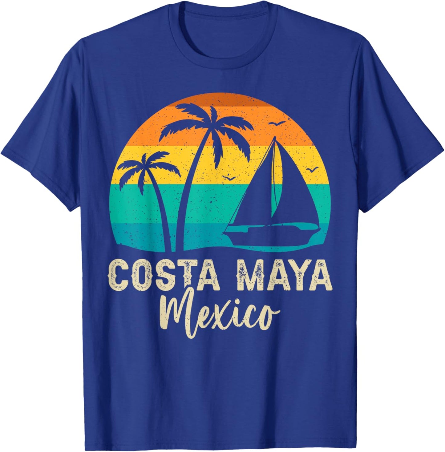 Vintage Costa Maya Mexico Sunset Matching Family Vacation T-Shirt - T-Shirt | Royal