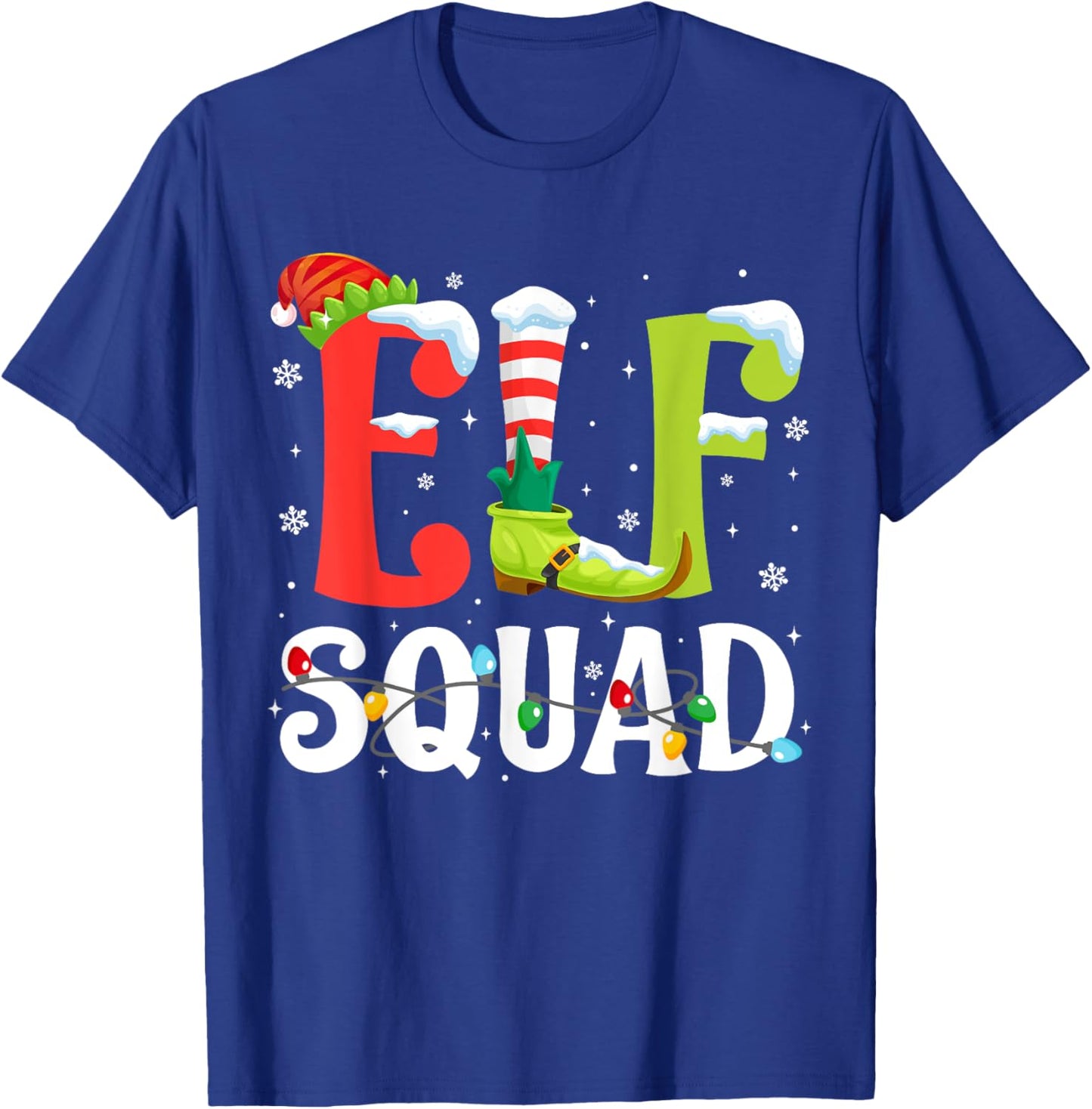Elf Squad Christmas Family Matching Pajamas Xmas Elf Pajama T-Shirt - T-Shirt | Royal