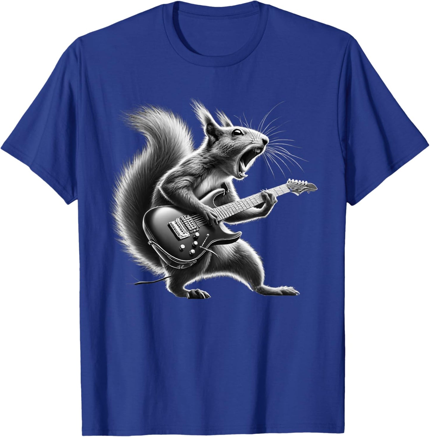 Squirrel Playing Guitar Rock and Roll Kids Men T-Shirt - T-Shirt | Royal