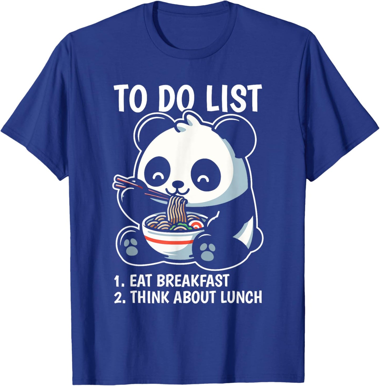 To Do List Panda Breakfast Animal Lover Productivity T-Shirt - T-Shirt | Royal