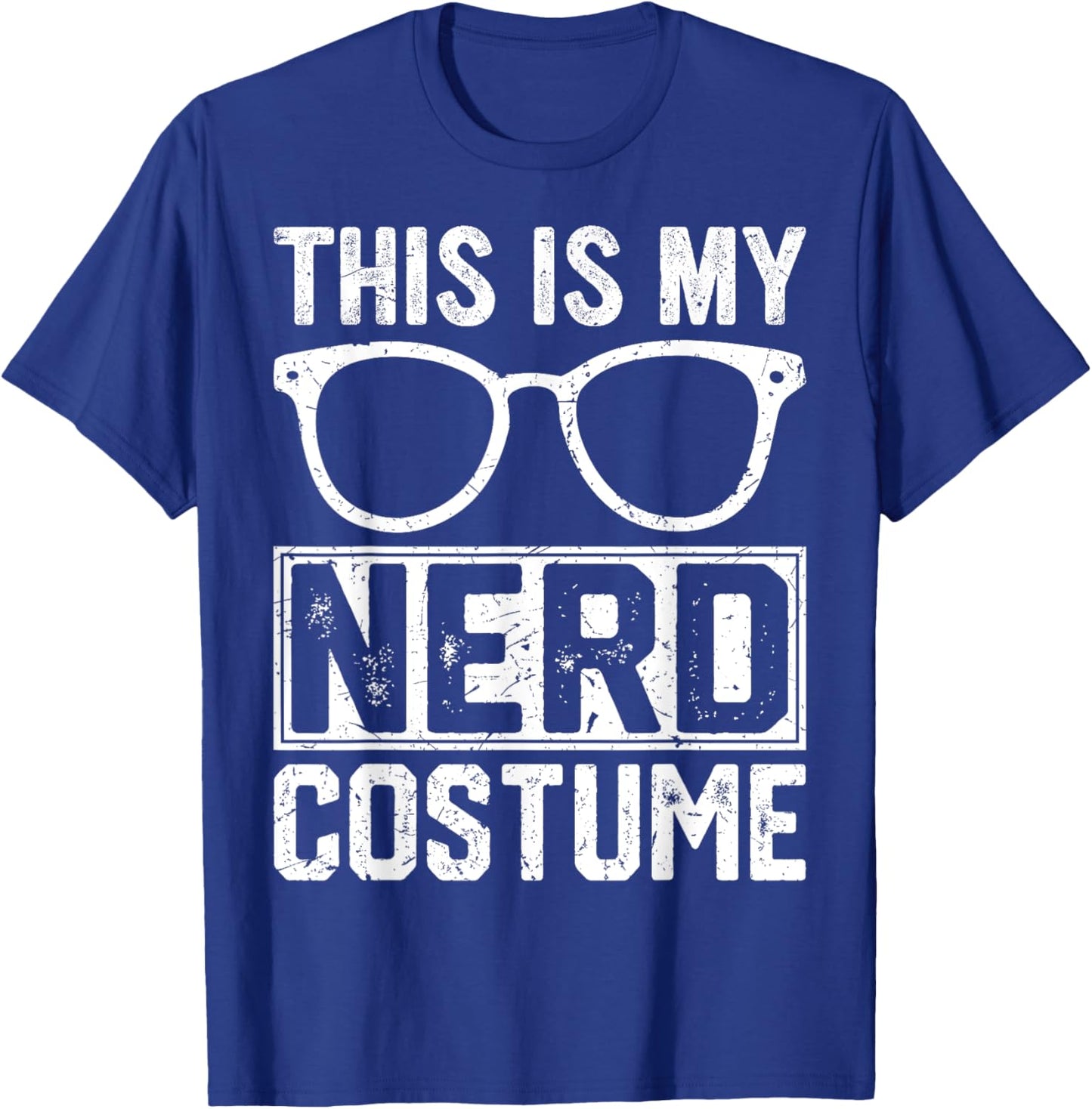Retro Nerd Costume Kids Adult Men Boys Girl T-Shirt - T-Shirt | Royal