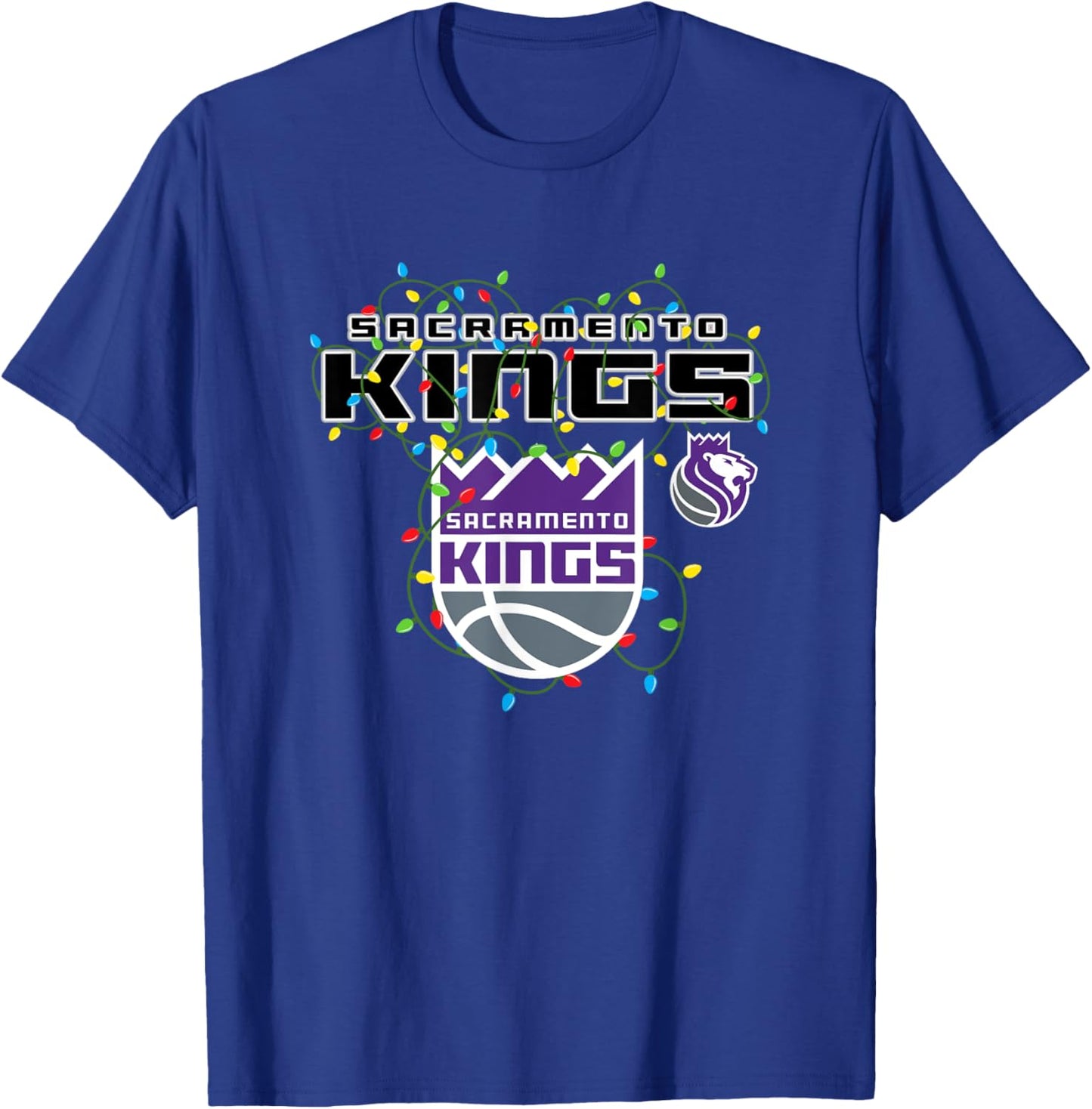 NBA Sacramento Kings Christmas Lights Holiday T-Shirt - T-Shirt | Royal