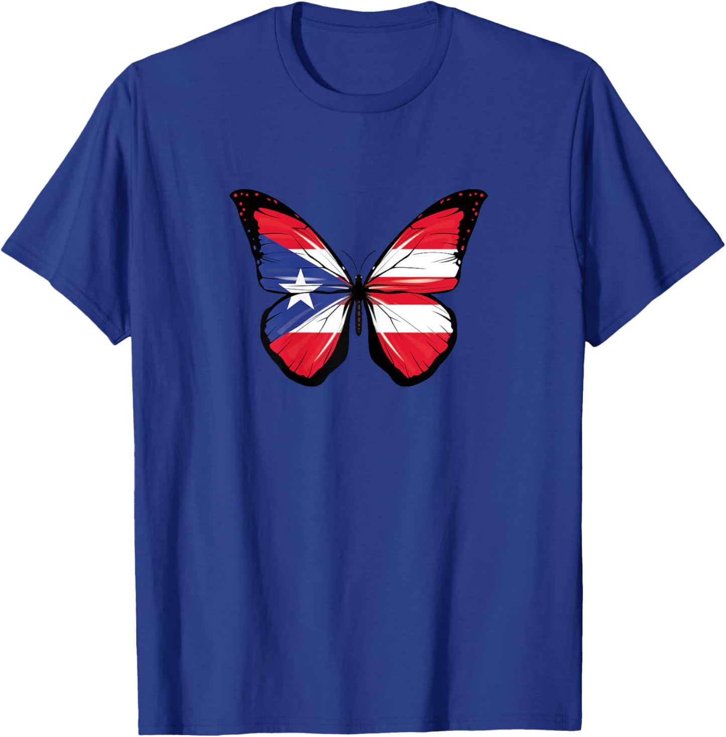 Puerto Rico Flag Colours Butterfly Puerto Rico Butterfly T-Shirt - T-Shirt | Royal
