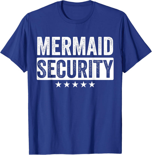 Mermaid Security Halloween Costume Dad Men Boy T-Shirt - T-Shirt | Royal