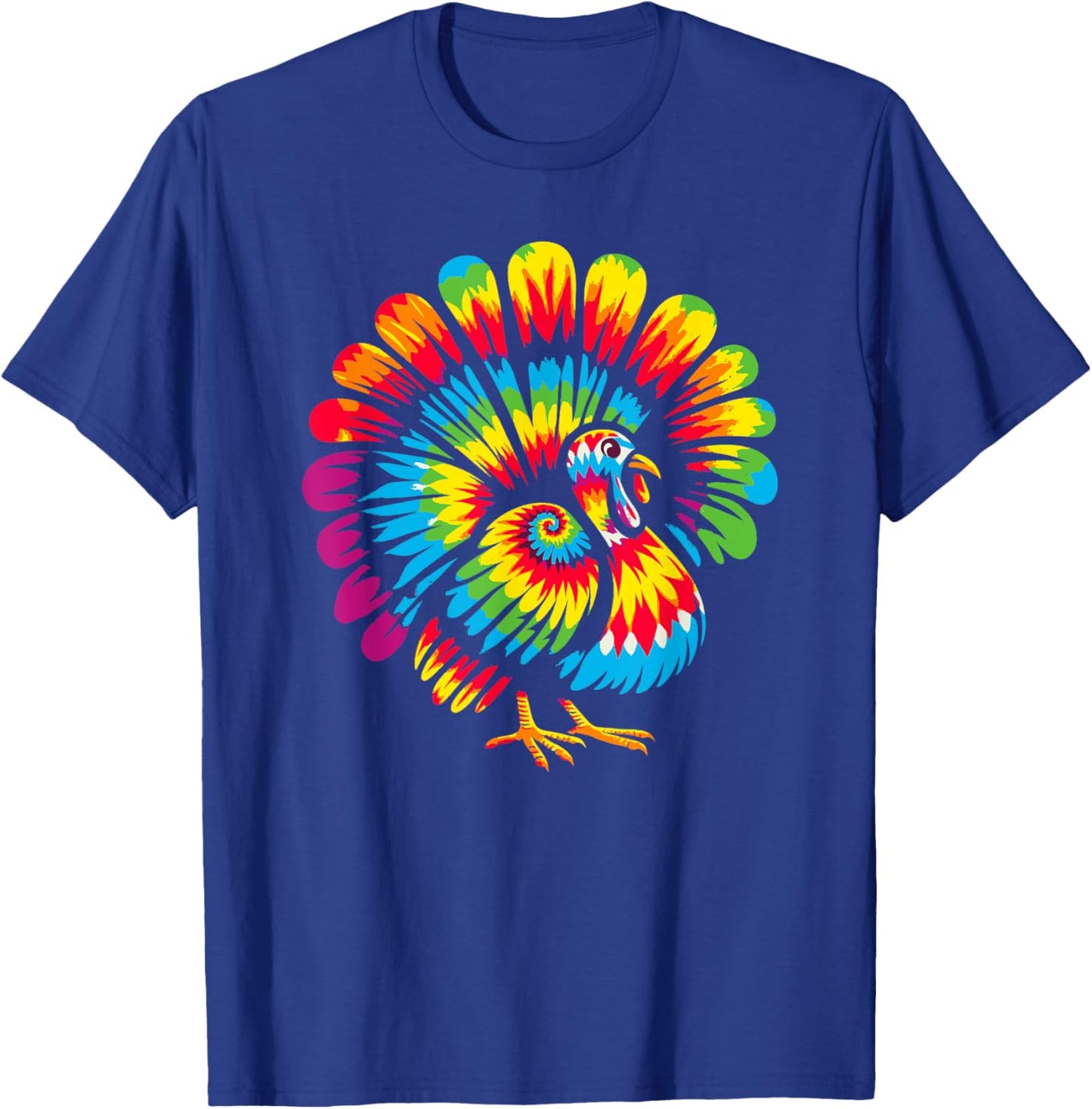 Tie Dye Turkey Thanksgiving T-Shirt - T-Shirt | Royal