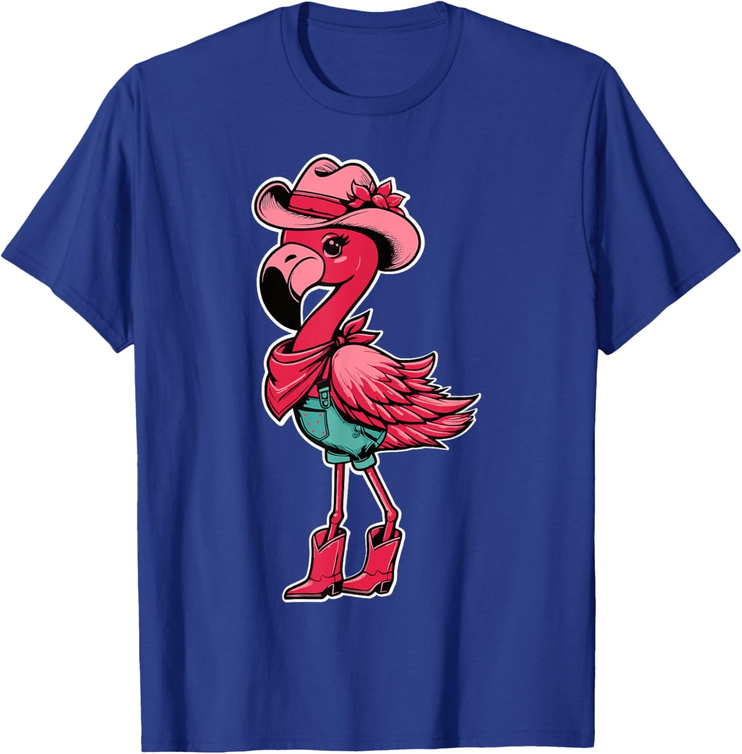 Flamingo Cowgirl Women Girl Cute Flamingo Tropical Birds T-Shirt - T-Shirt | Royal