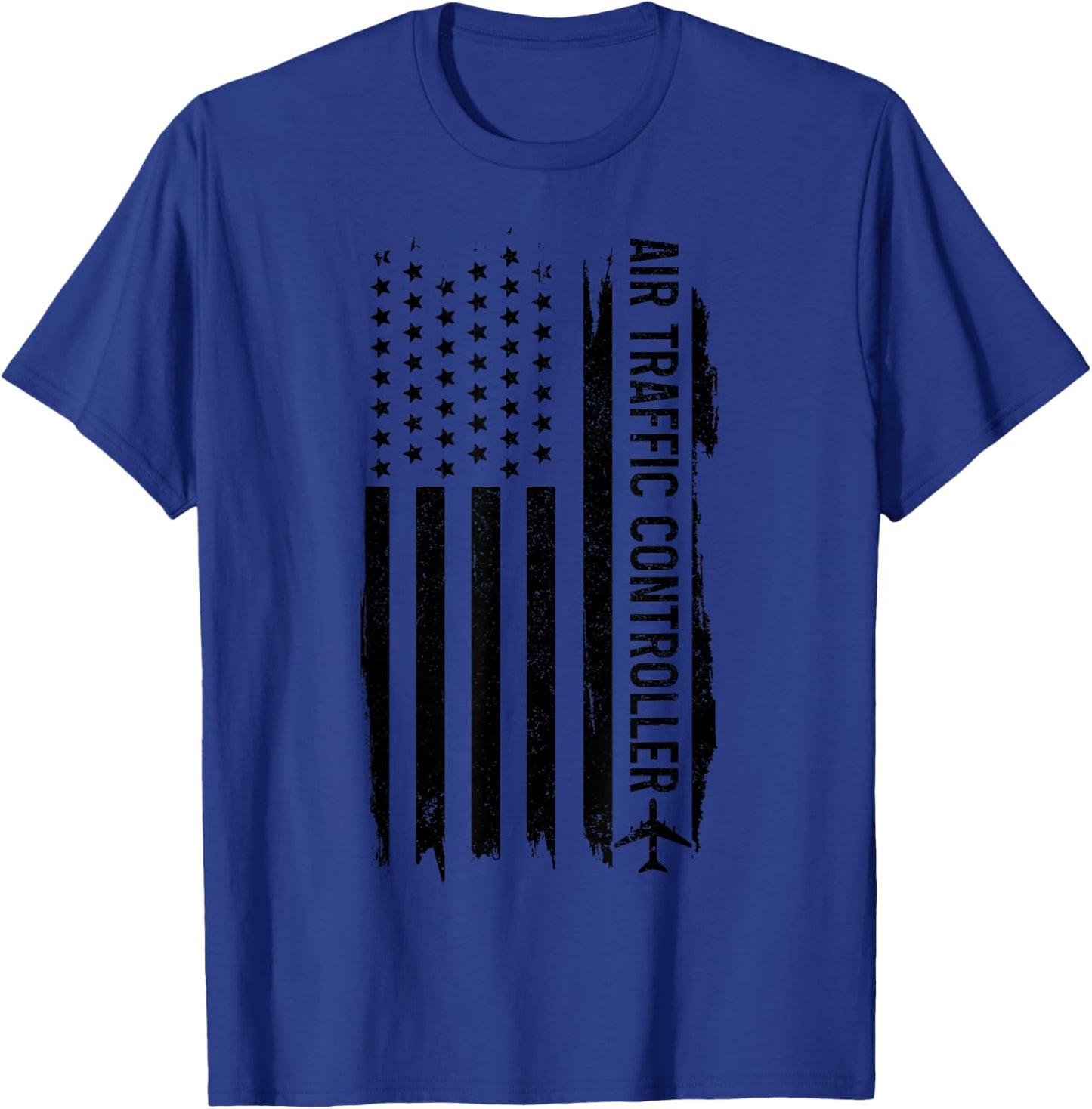 Air Traffic Controller American Flag Patriotic ATC T-Shirt - T-Shirt | Royal