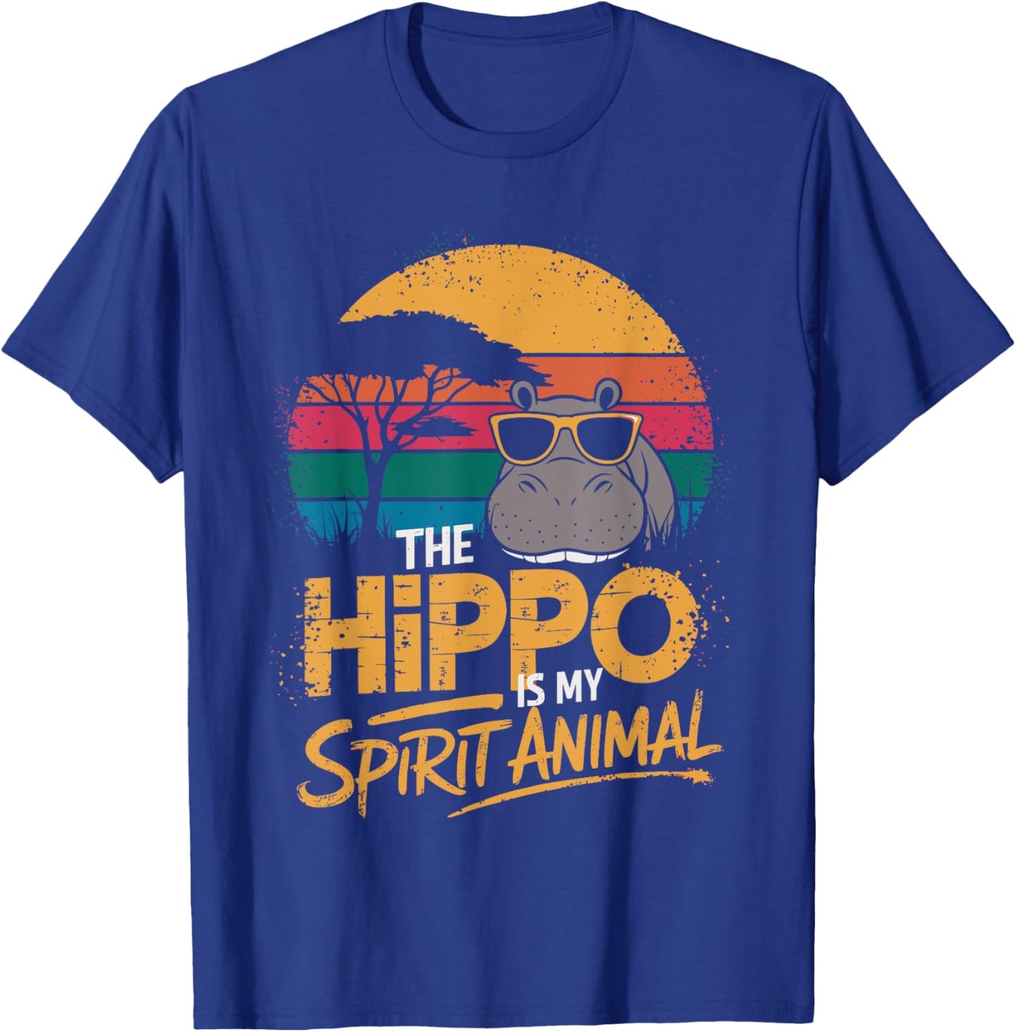 The Hippo Is My Spirit Animal Funny Hippo T-Shirt - T-Shirt | Royal