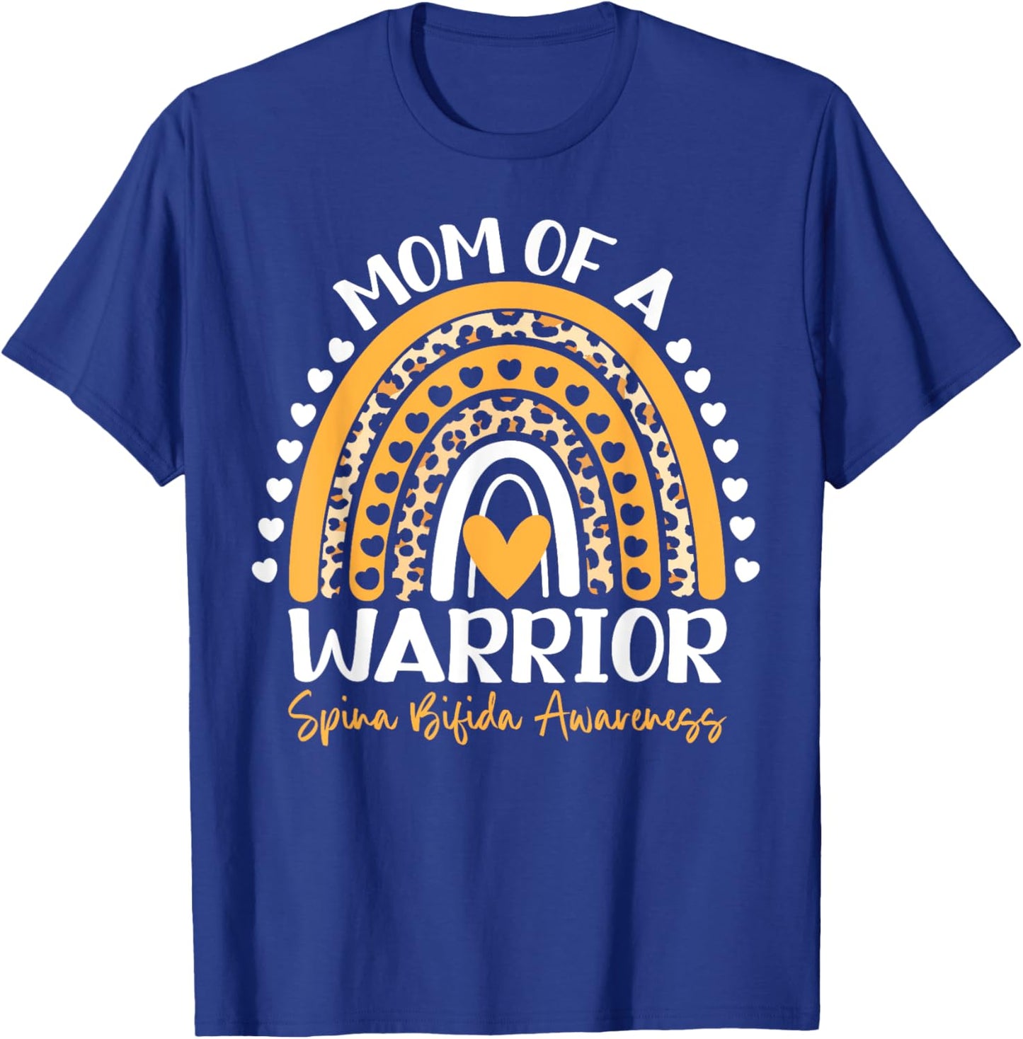Mom Of a Warrior Yellow Support Spina Bifida Awareness Month T-Shirt - T-Shirt | Royal