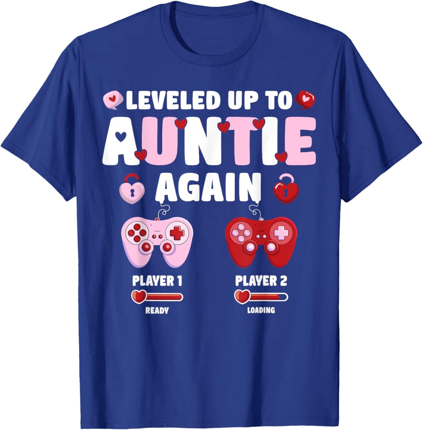 I Leveled Up To Auntie Again Pregnancy Announcement Auntie T-Shirt - T-Shirt | Royal