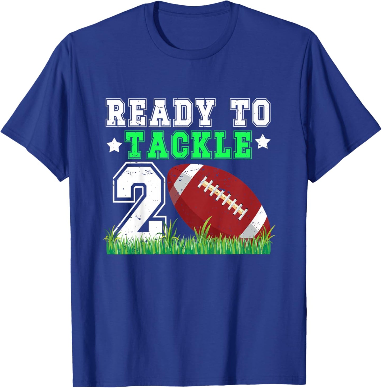 Kids 2nd Birthday Football Boy Two Year Old Football Player T-Shirt - T-Shirt | Royal