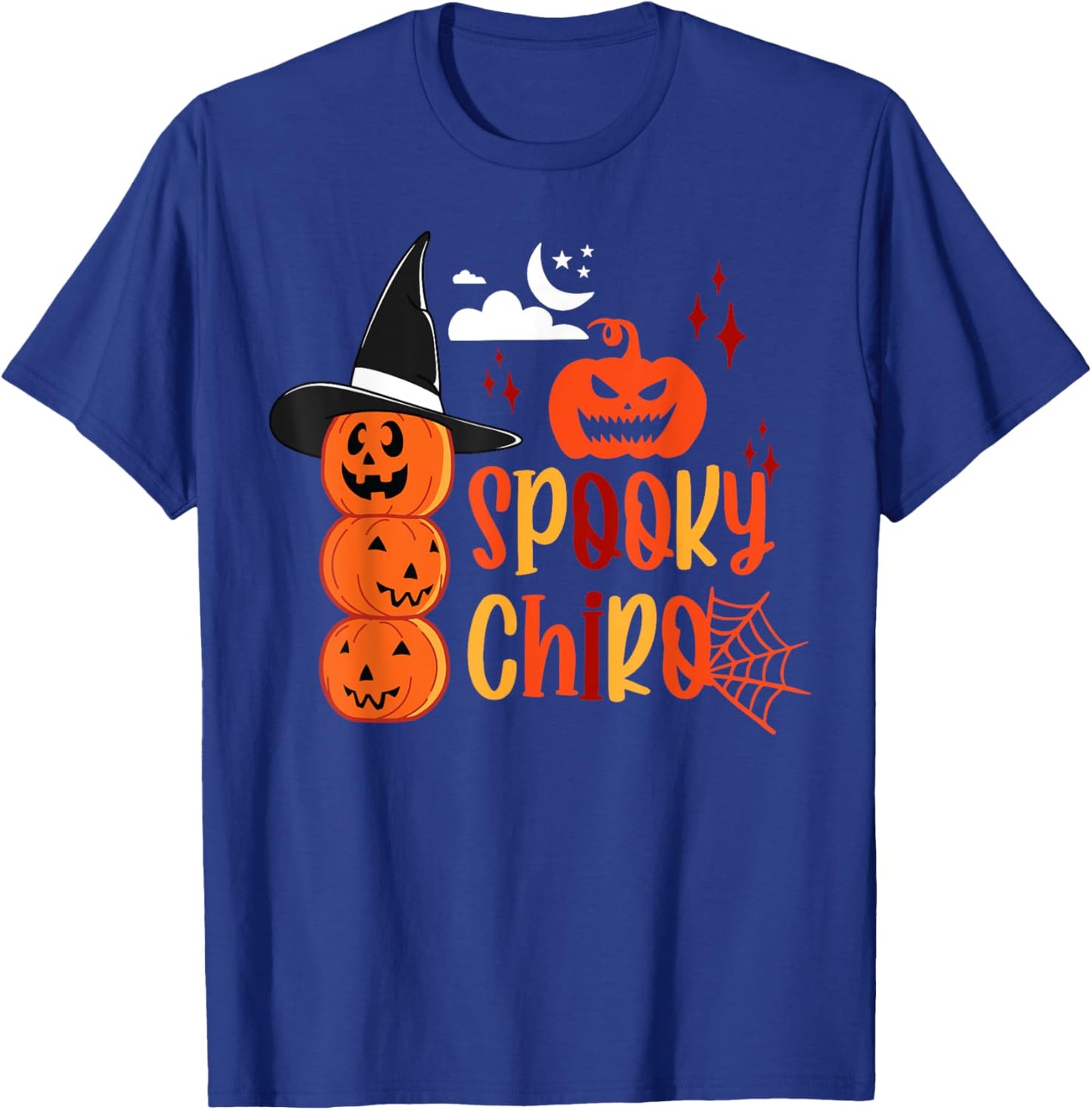 Spooky Chiro Pumpkin Witch Chiropractic Halloween Costume T-Shirt - T-Shirt | Royal