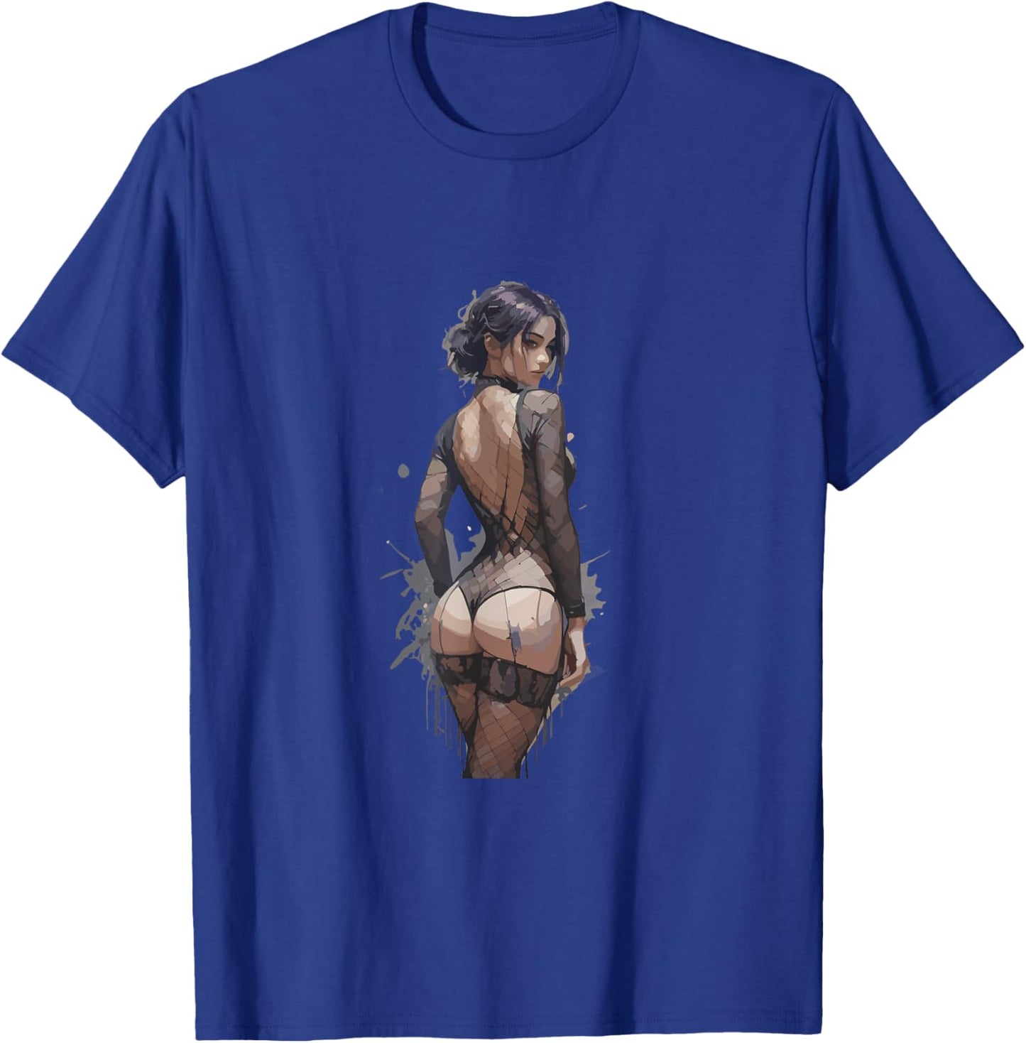 Anime Woman in Lingerie Motif Sexy Mobile Phone Cover T-Shirt - T-Shirt | Royal