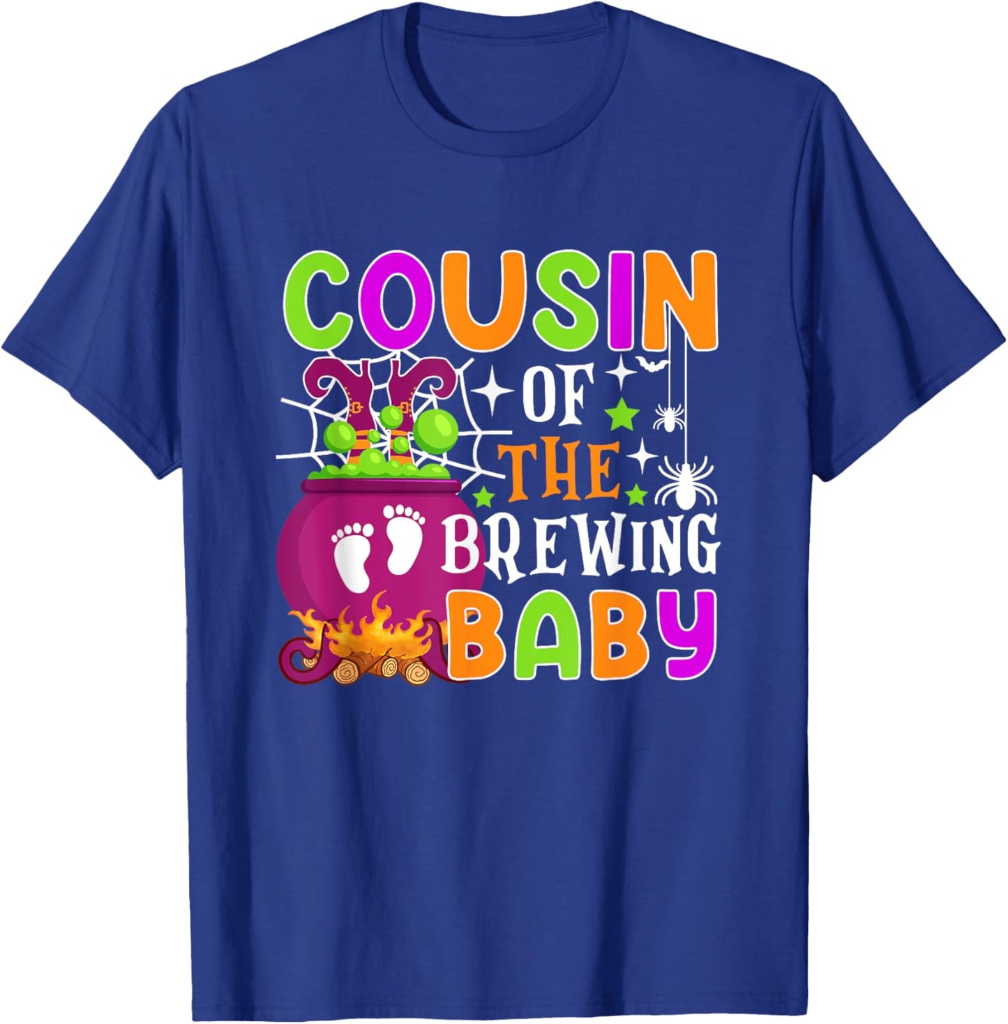 Cousin of Brewing Baby Halloween Theme Baby Shower Spooky T-Shirt - T-Shirt | Royal