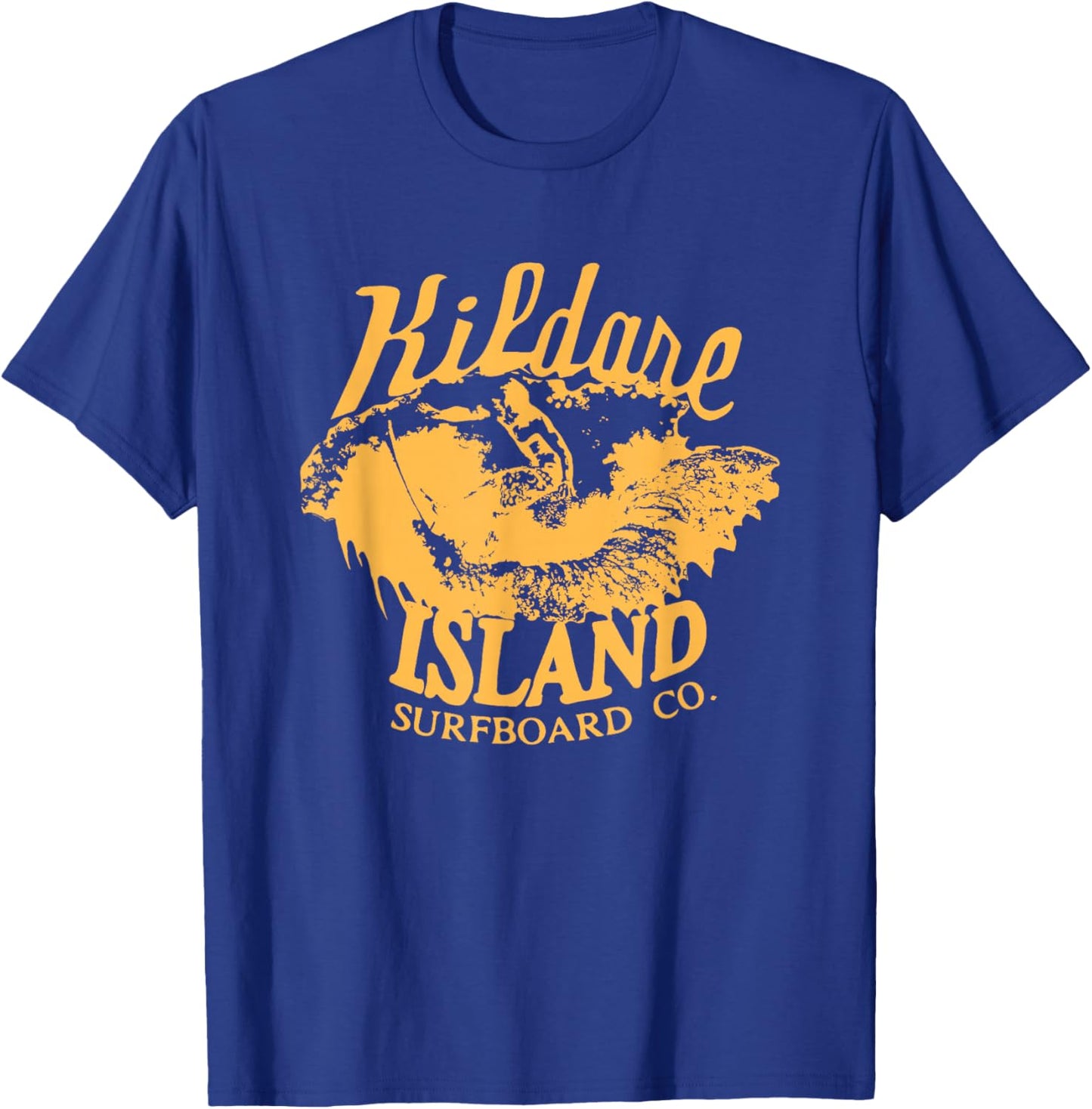 Outer Banks Kildare Island Surfboard Co. Gold Graphic T-Shirt - T-Shirt | Royal