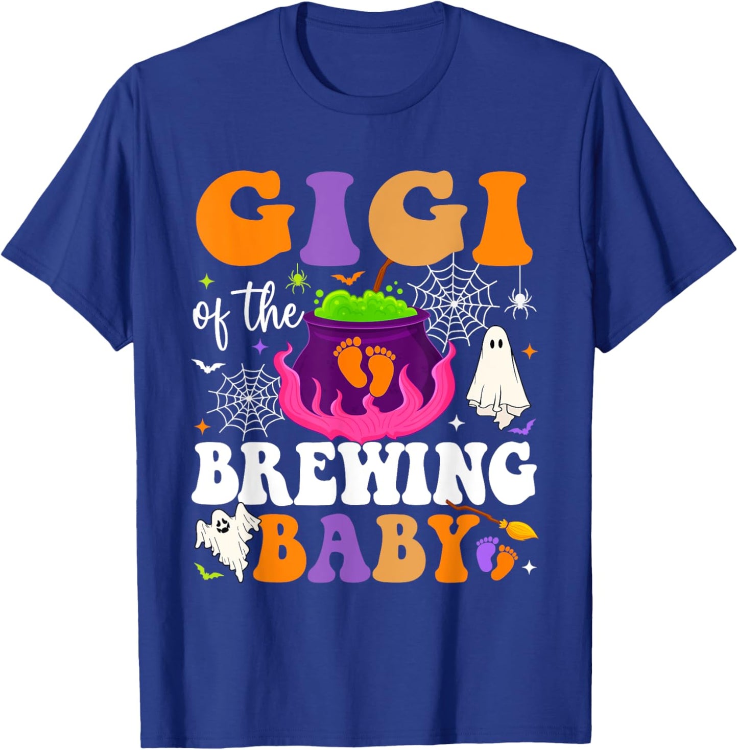 Gigi of the Brewing Baby Halloween Theme Baby Shower Spooky T-Shirt - T-Shirt | Royal