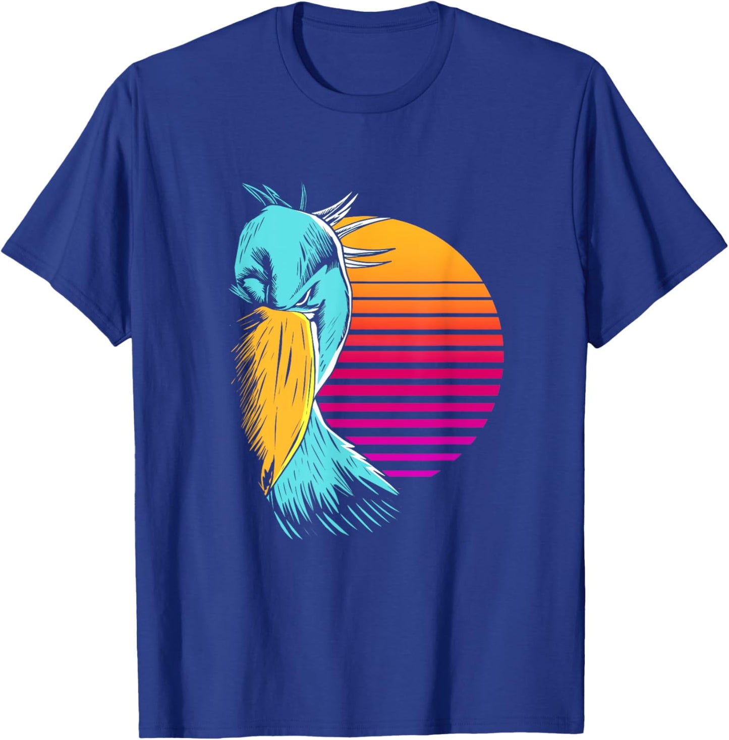 Retro Sunset Shoebill Stork Shoe Bill Bird T-Shirt - T-Shirt | Royal
