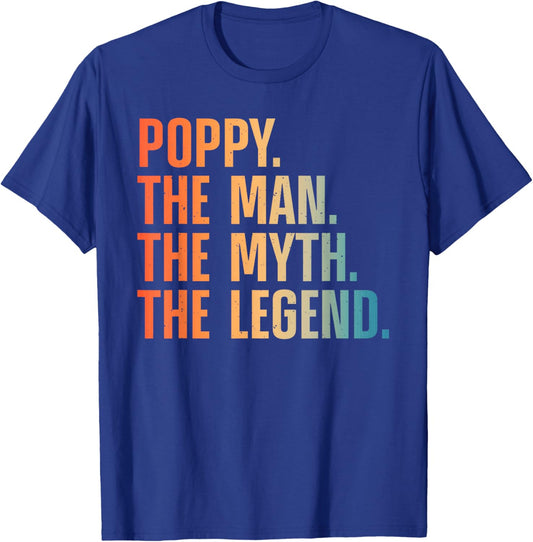 Poppy Design For Grandpa Grandfather From Grandkids Poppy T-Shirt - T-Shirt | Royal