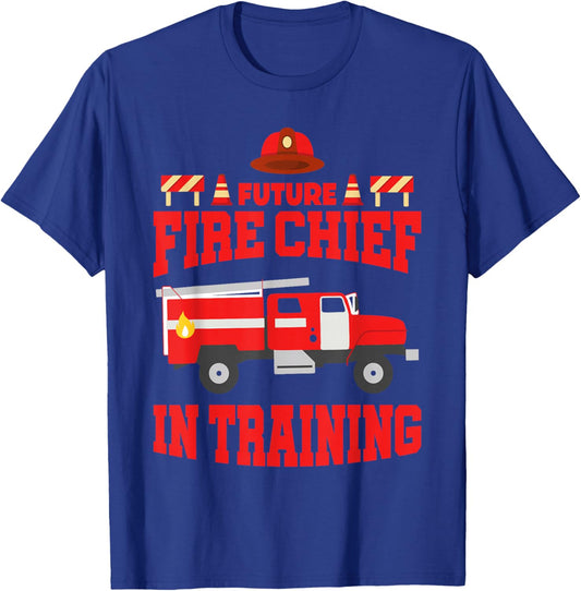 Future Fire Chief In Training Fire Truck Toddler Firemen T-Shirt - T-Shirt | Royal