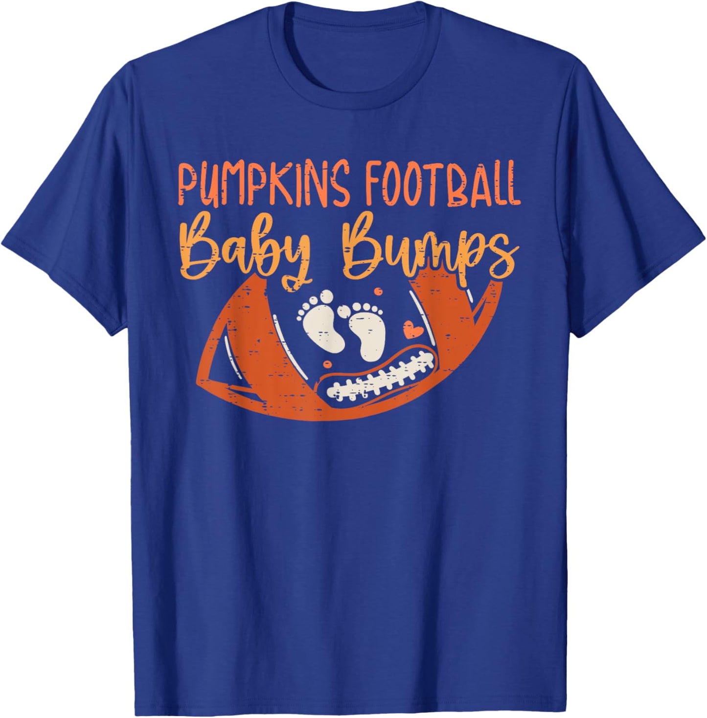 Pumpkins Football Baby Bumps Pregnancy Announcement Autumn T-Shirt - T-Shirt | Royal