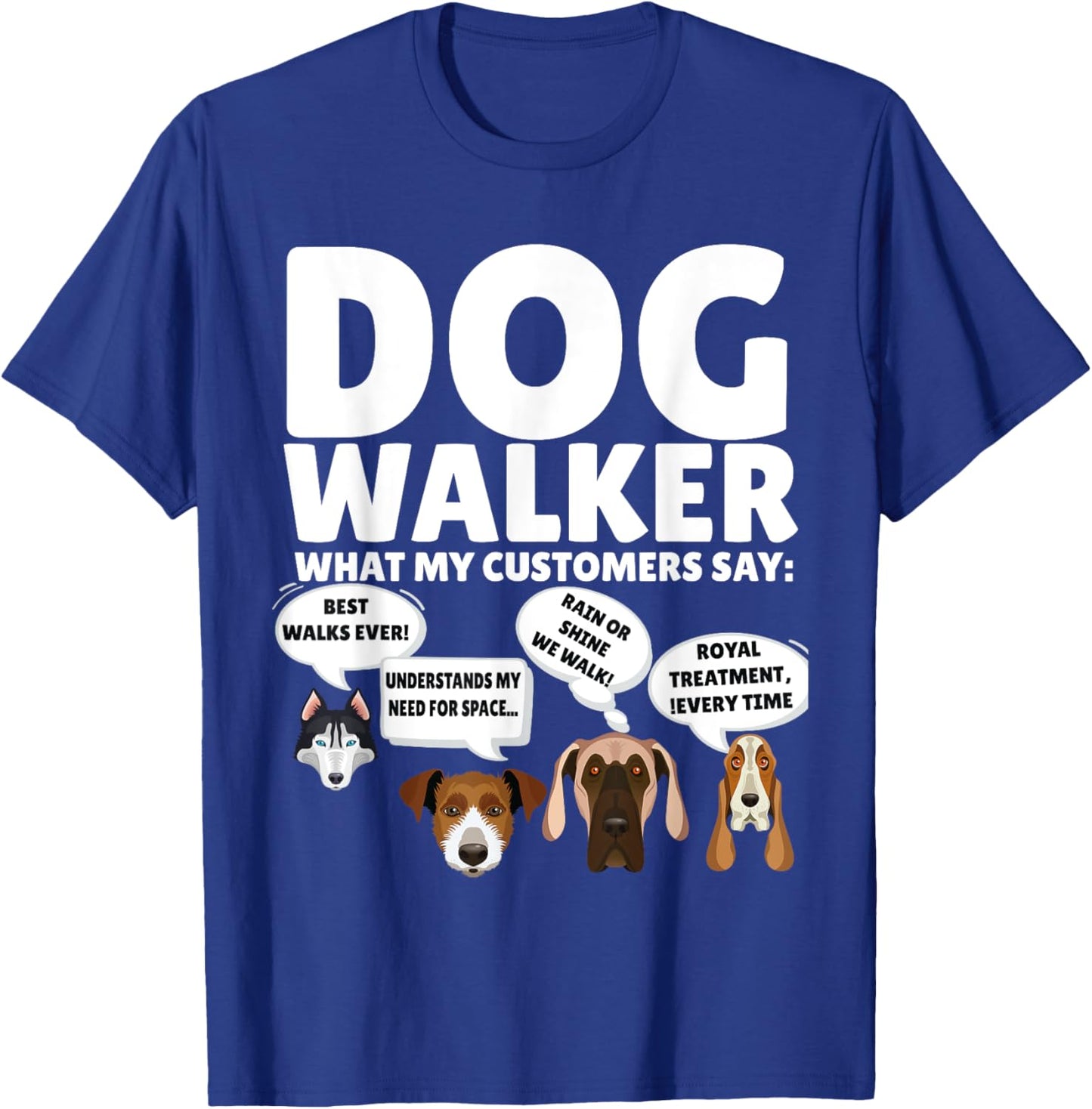 Best Dog Walker Design For Pet Walker Puppy Walking Dog Love T-Shirt - T-Shirt | Royal
