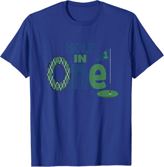 Golf Birthday Shirt 1st Birthday Hole In One Boys Girls T-Shirt - T-Shirt | Royal