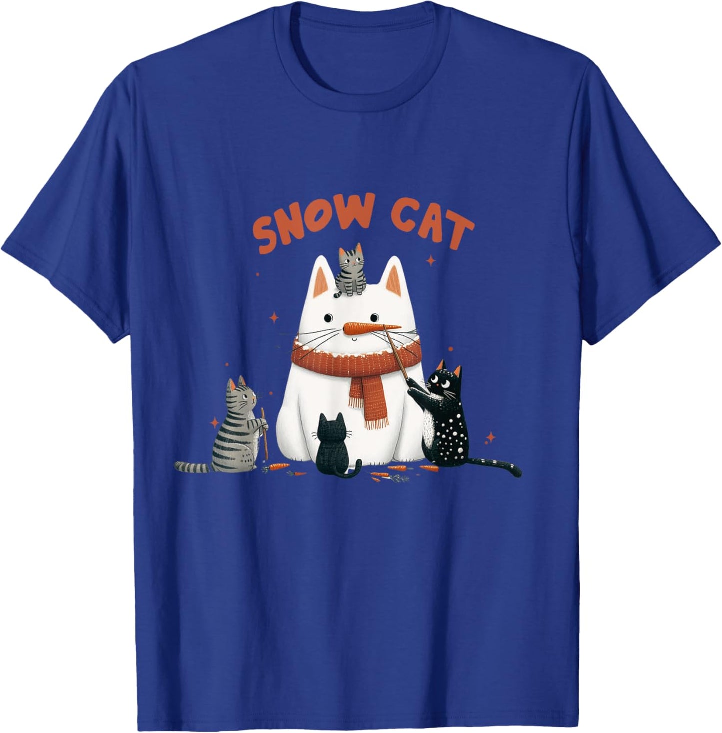 Funny Snow Cat Snowman Christmas Cat T-Shirt - T-Shirt | Royal