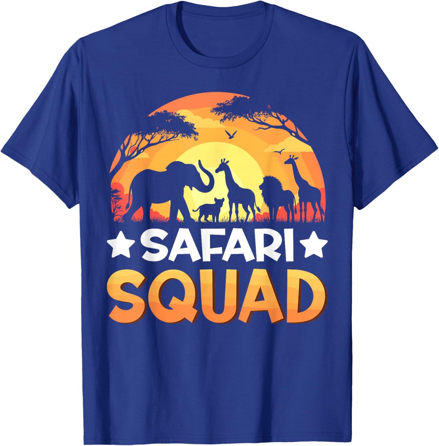 Safari Squad Safari Animals Sunset Wildlife Matching Zoo T-Shirt - T-Shirt | Royal