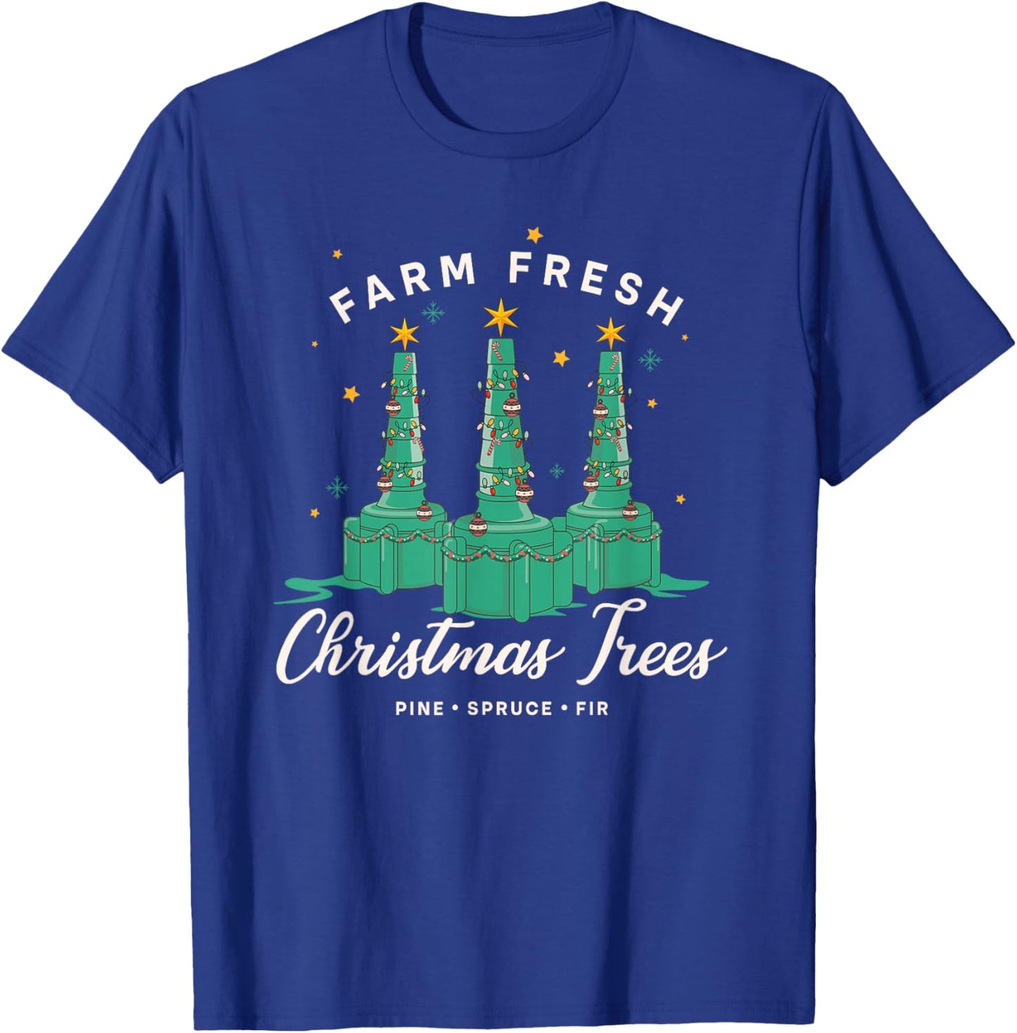 Respiratory Therapist Nurse Farm Fresh Christmas Tree T-Shirt - T-Shirt | Royal