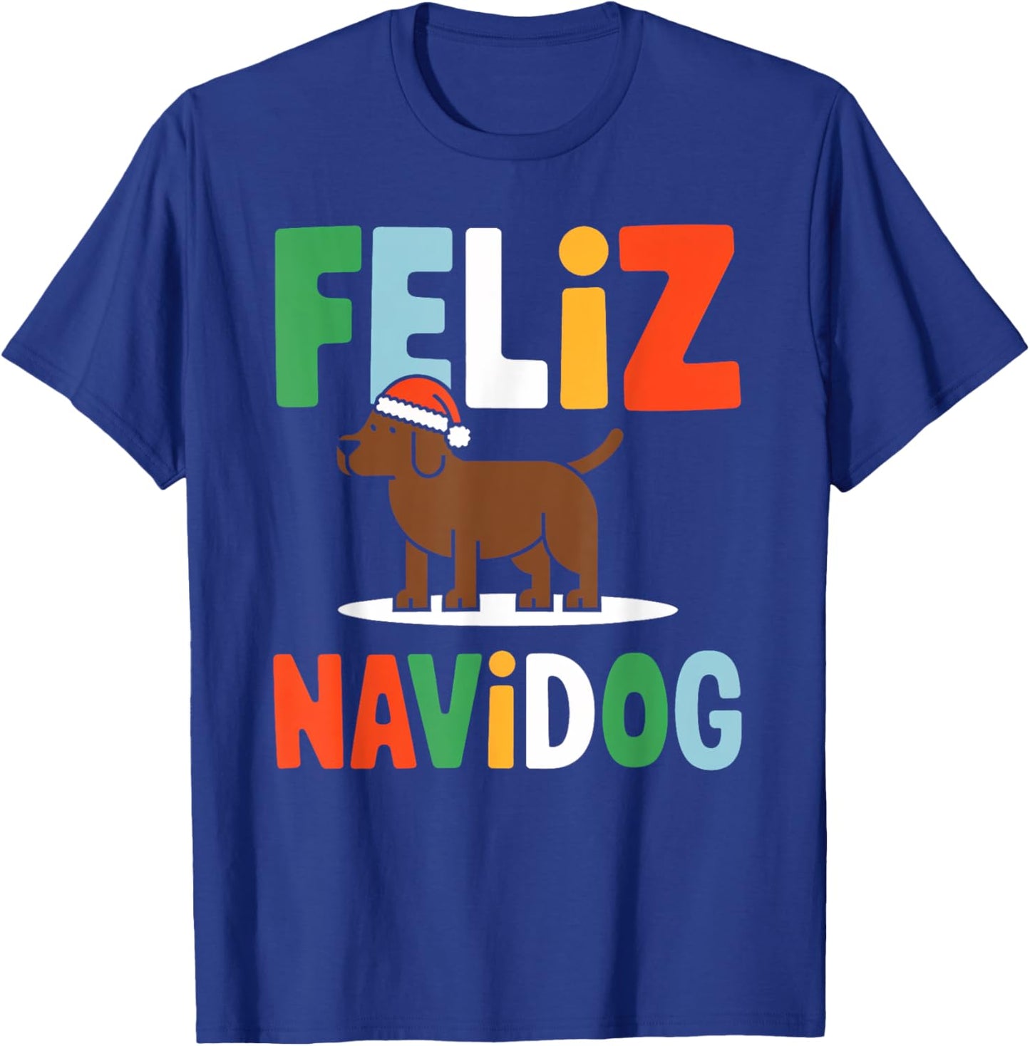 Feliz Navidad Chocolate Labrador Christmas Spanish T-Shirt - T-Shirt | Royal