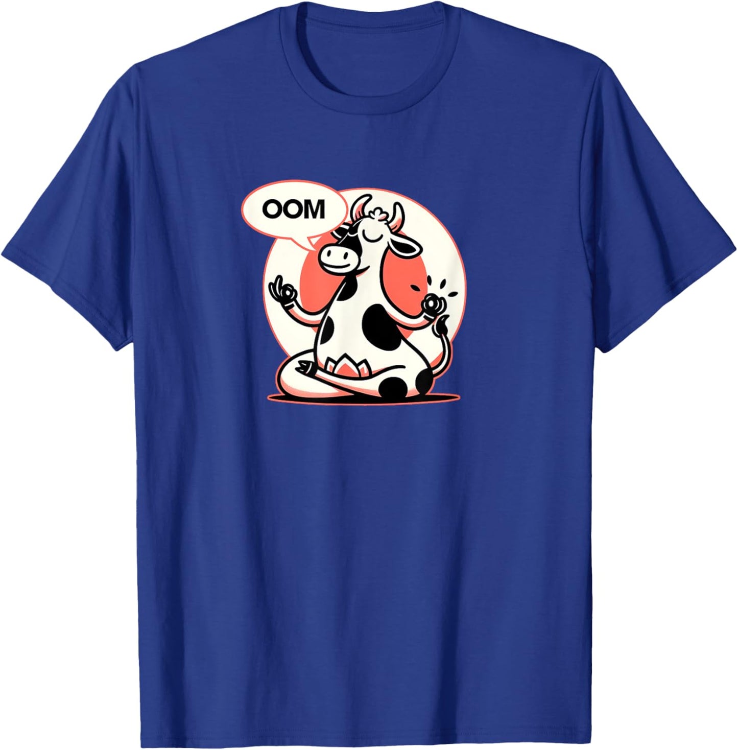 Funny Cow Namaste Yoga Lotus Position Yoga Cow T-Shirt - T-Shirt | Royal