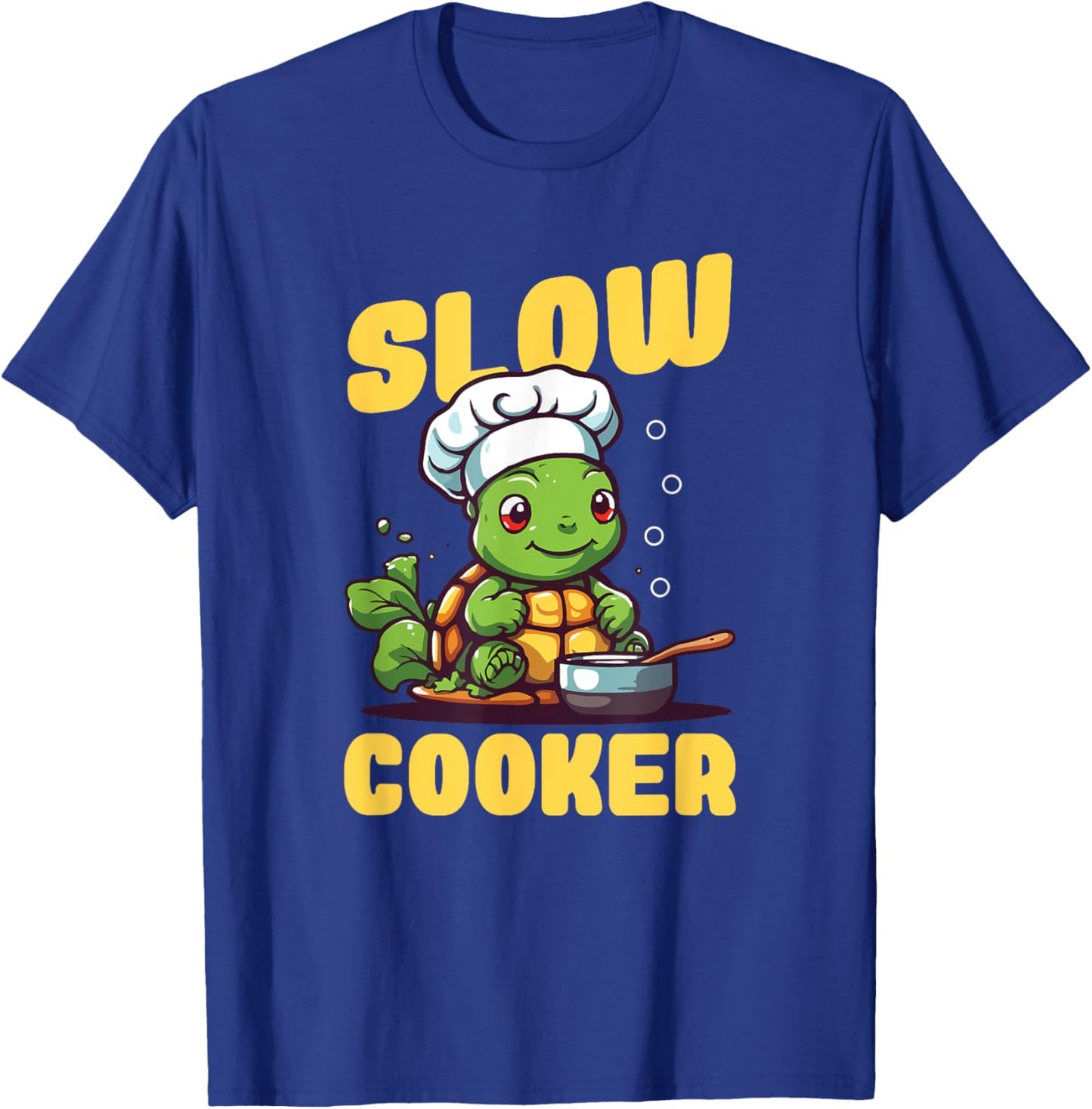 Funny Turtle Slow Cooker Chef Tortoise Cooking T-Shirt - T-Shirt | Royal