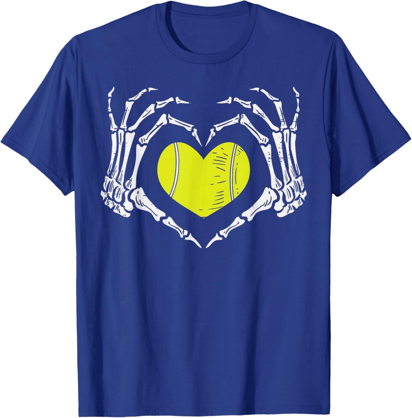 Halloween Tennis Heart Skeleton Hand Costume Men Boys Kids T-Shirt - T-Shirt | Royal
