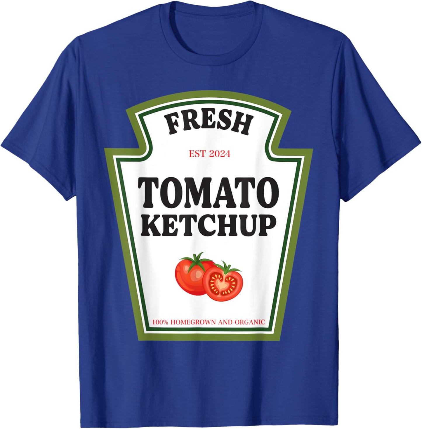 Fresh Tomato Ketchup Condiment Costume Party Matching T-Shirt - T-Shirt | Royal
