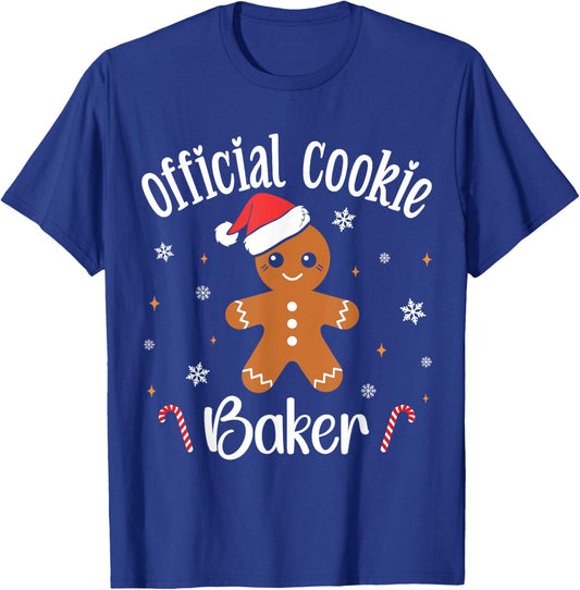 Official Cookie Baker & Tester Matching Couples Christmas T-Shirt - T-Shirt | Royal